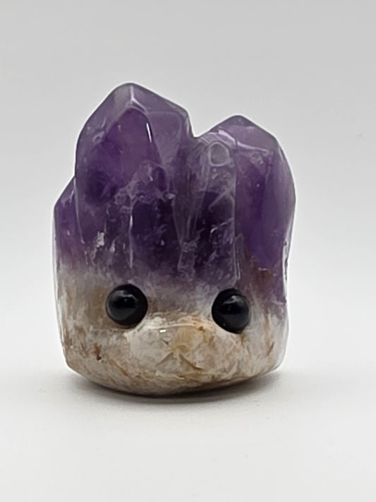 🦔 Amethyst Hedgehog Carving – Calm & Cuddly Vibes (1.9")