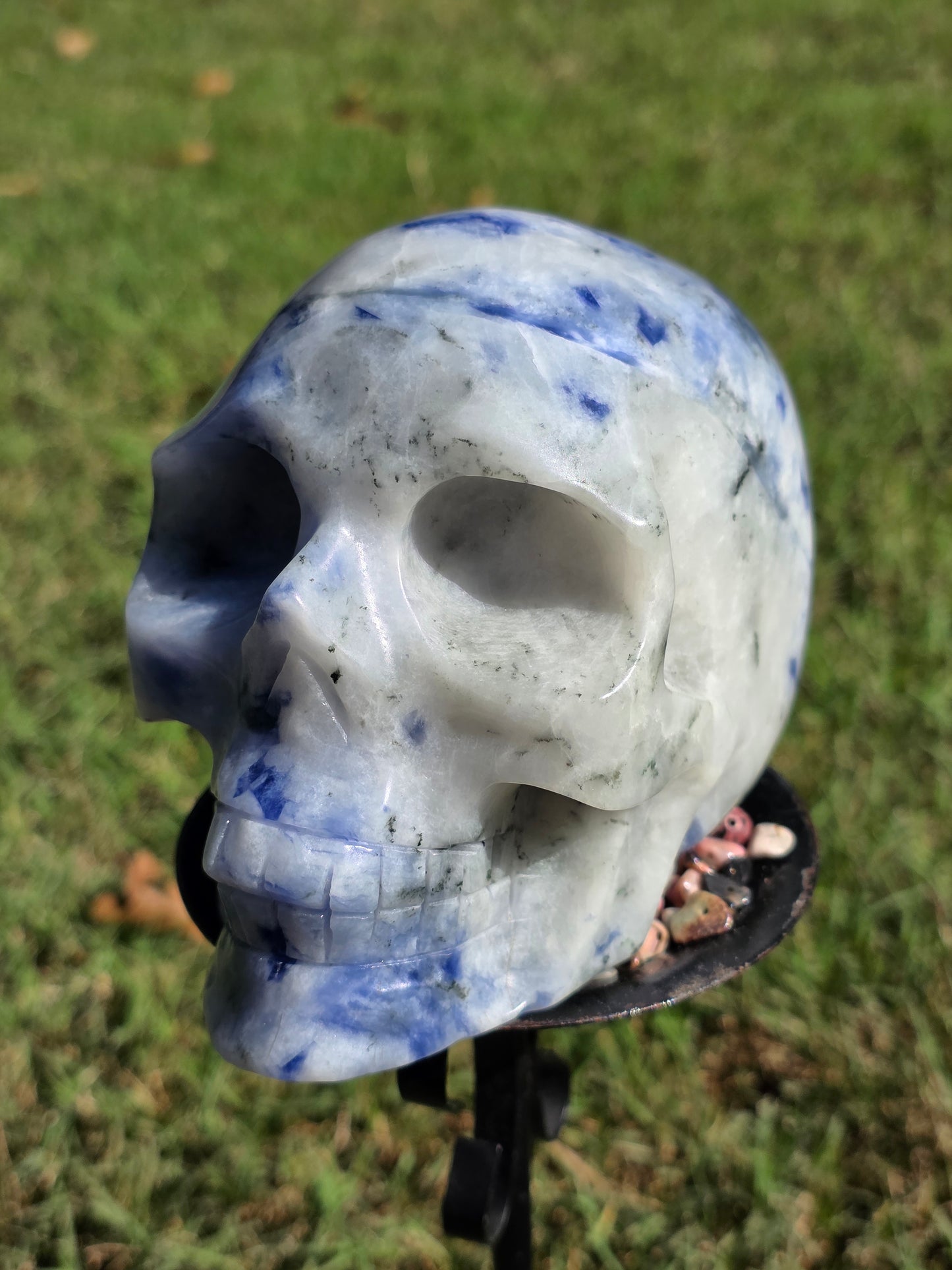 ๐ต Afghanite Skull โ Lapis of the Stars (approx. 5 in, UV Reactive)