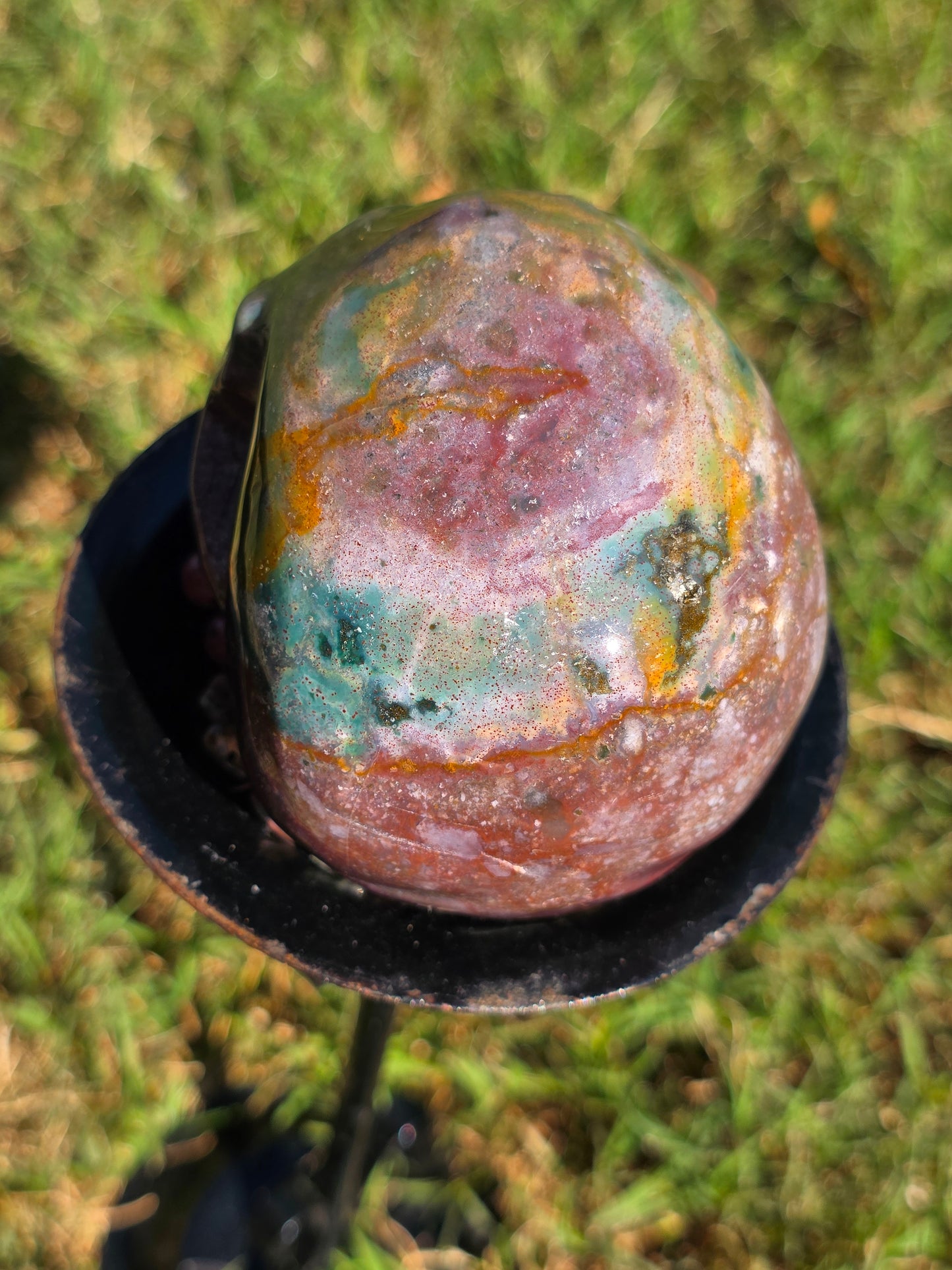 🌊 Ocean Jasper Skull – Earth’s Mosaic (approx. 3.75 in)