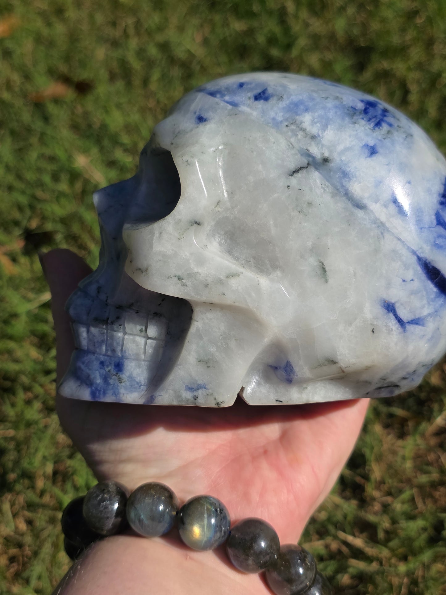 ๐ต Afghanite Skull โ Lapis of the Stars (approx. 5 in, UV Reactive)
