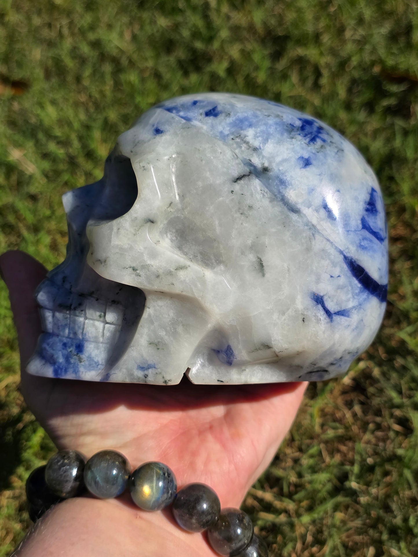 ๐ต Afghanite Skull โ Lapis of the Stars (approx. 5 in, UV Reactive)