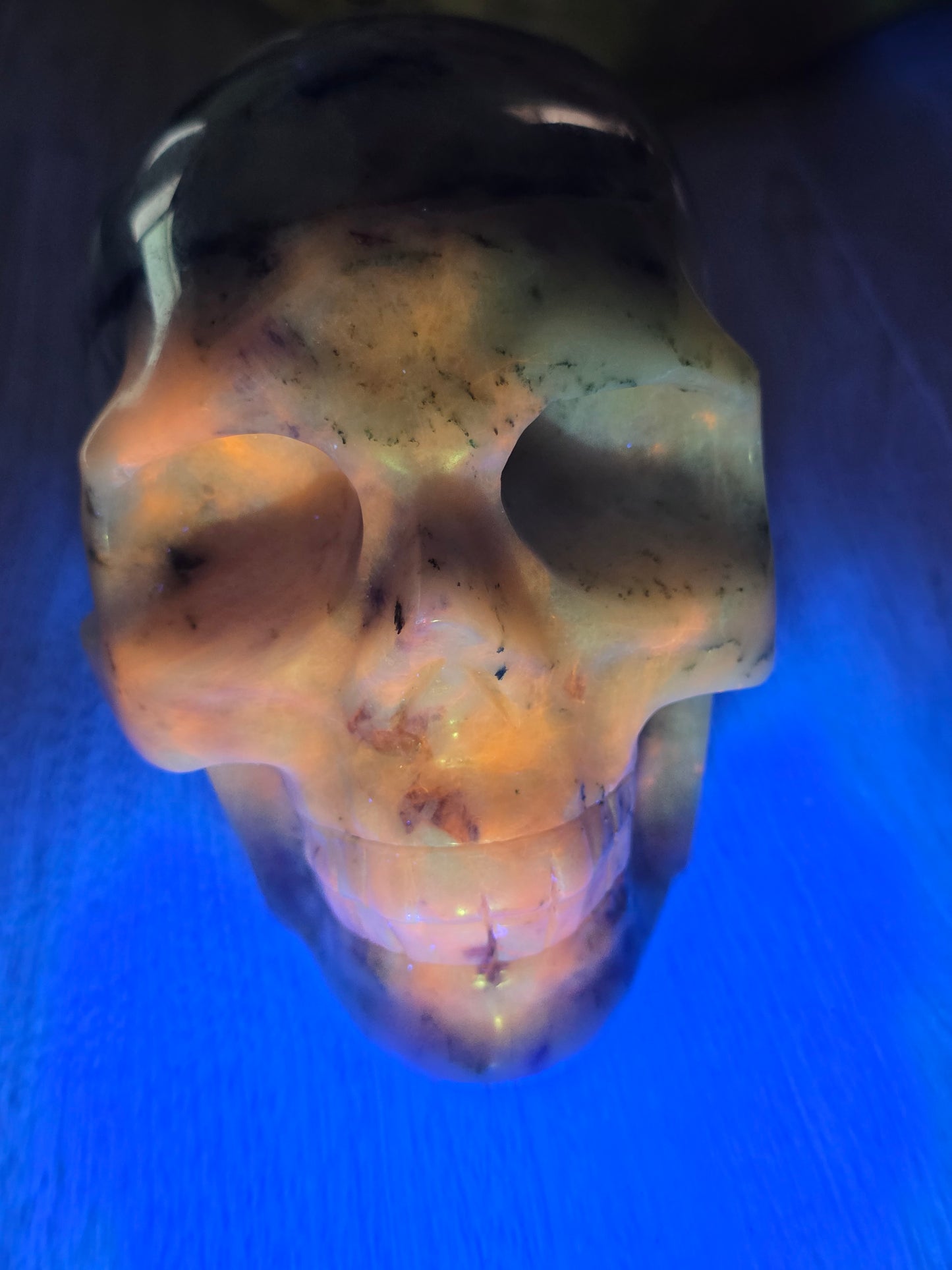 ๐ต Afghanite Skull โ Lapis of the Stars (approx. 5 in, UV Reactive)
