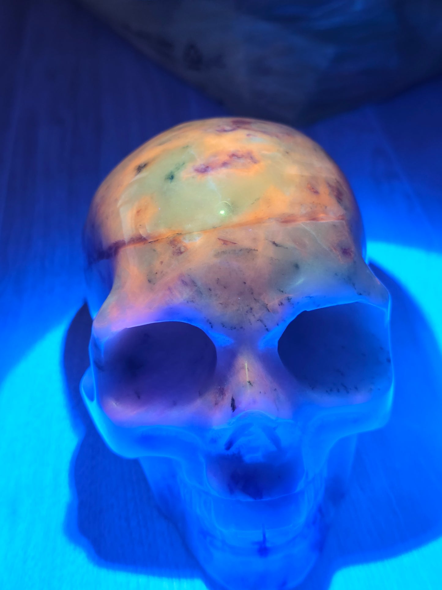 ๐ต Afghanite Skull โ Lapis of the Stars (approx. 5 in, UV Reactive)