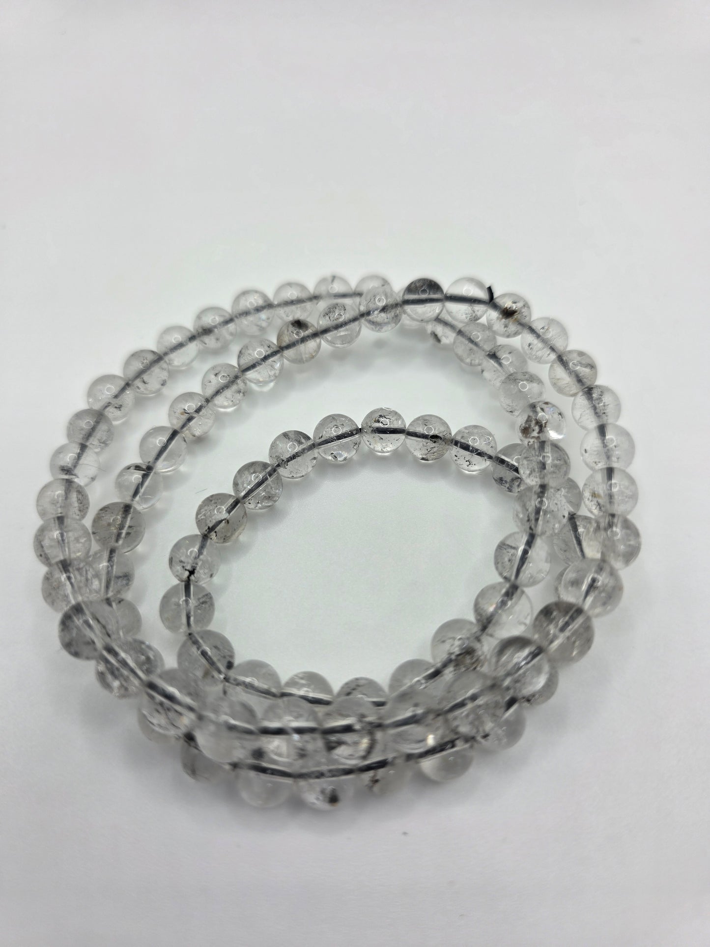 ✨ Herkimer Diamond Triple Wrap – Crystal Clarity (6mm Beads, Multi-Wear)