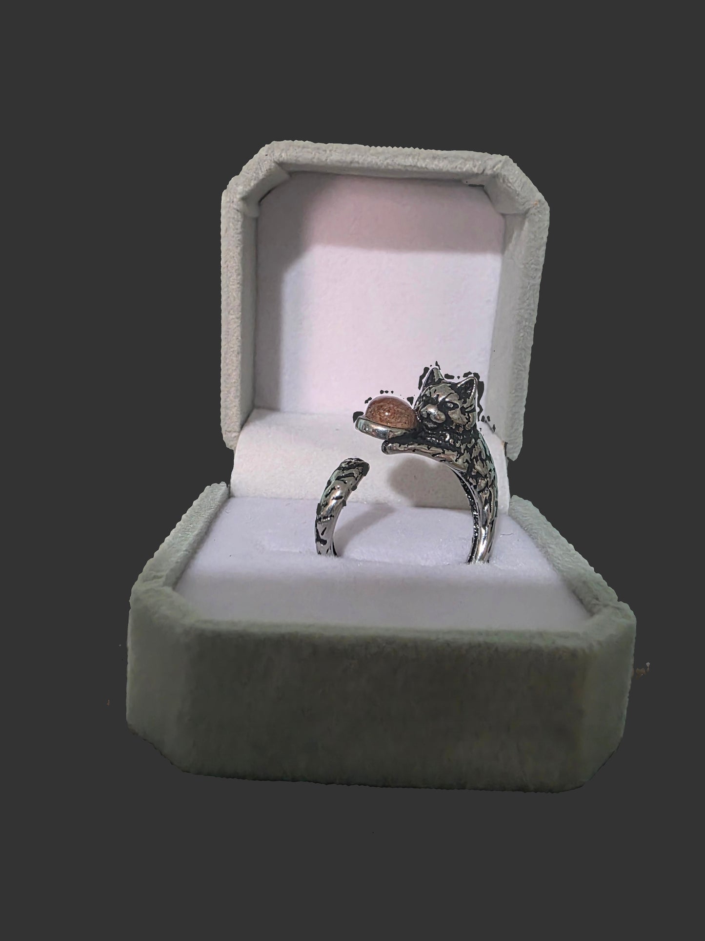 ๐๐ฆ Sunstone Fox Ring โ Playful Radiance (Adjustable, Copper)