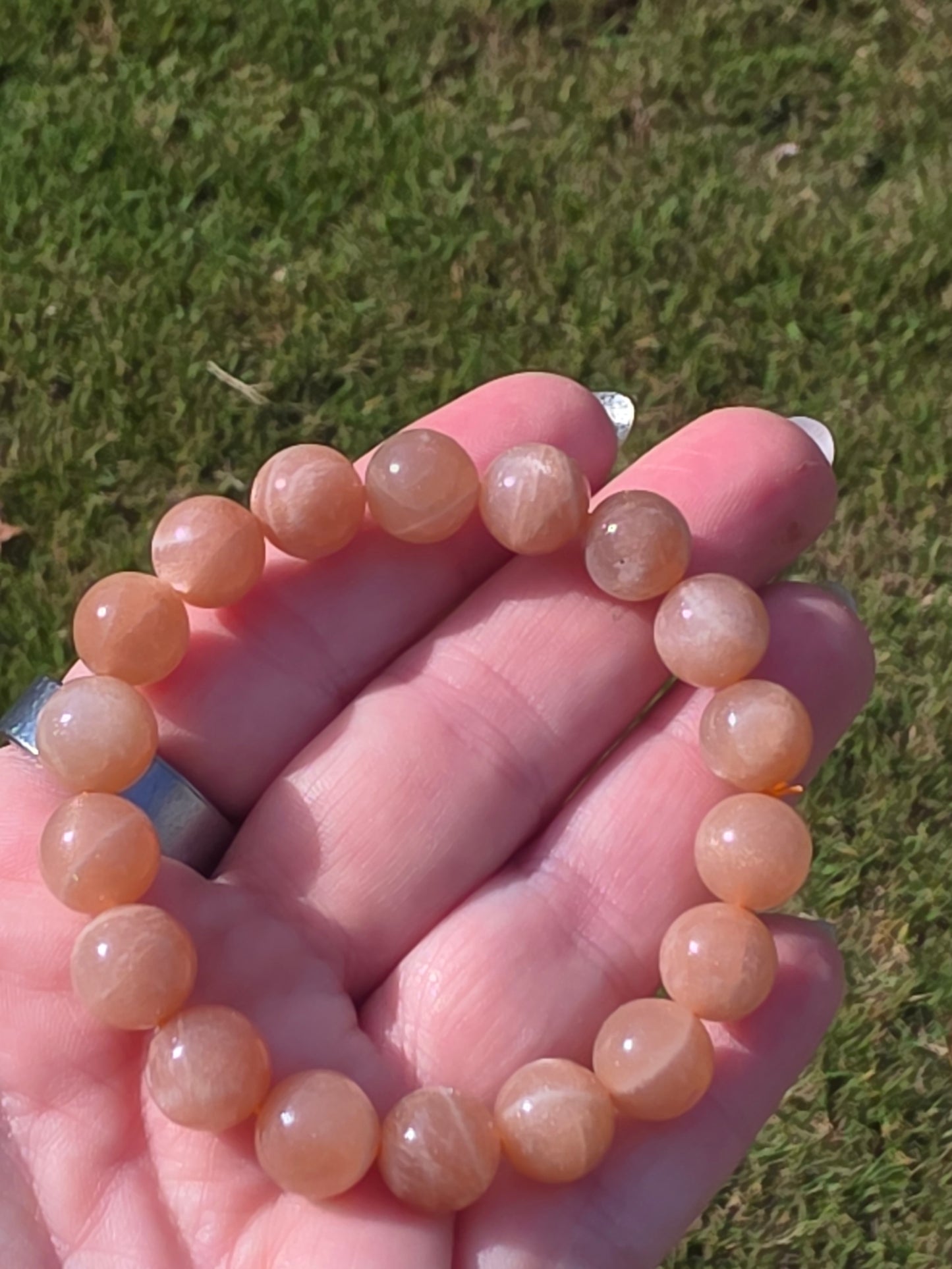 ๐ Peach Moonstone Bracelet โ Divine Timing in 10mm
