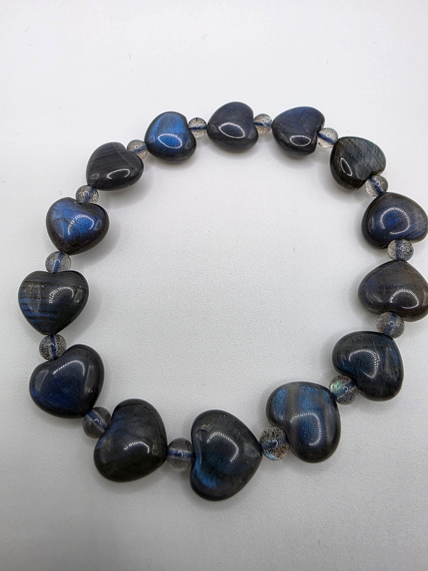 ๐ Labradorite Heart Bracelet โ Celestial Pulse