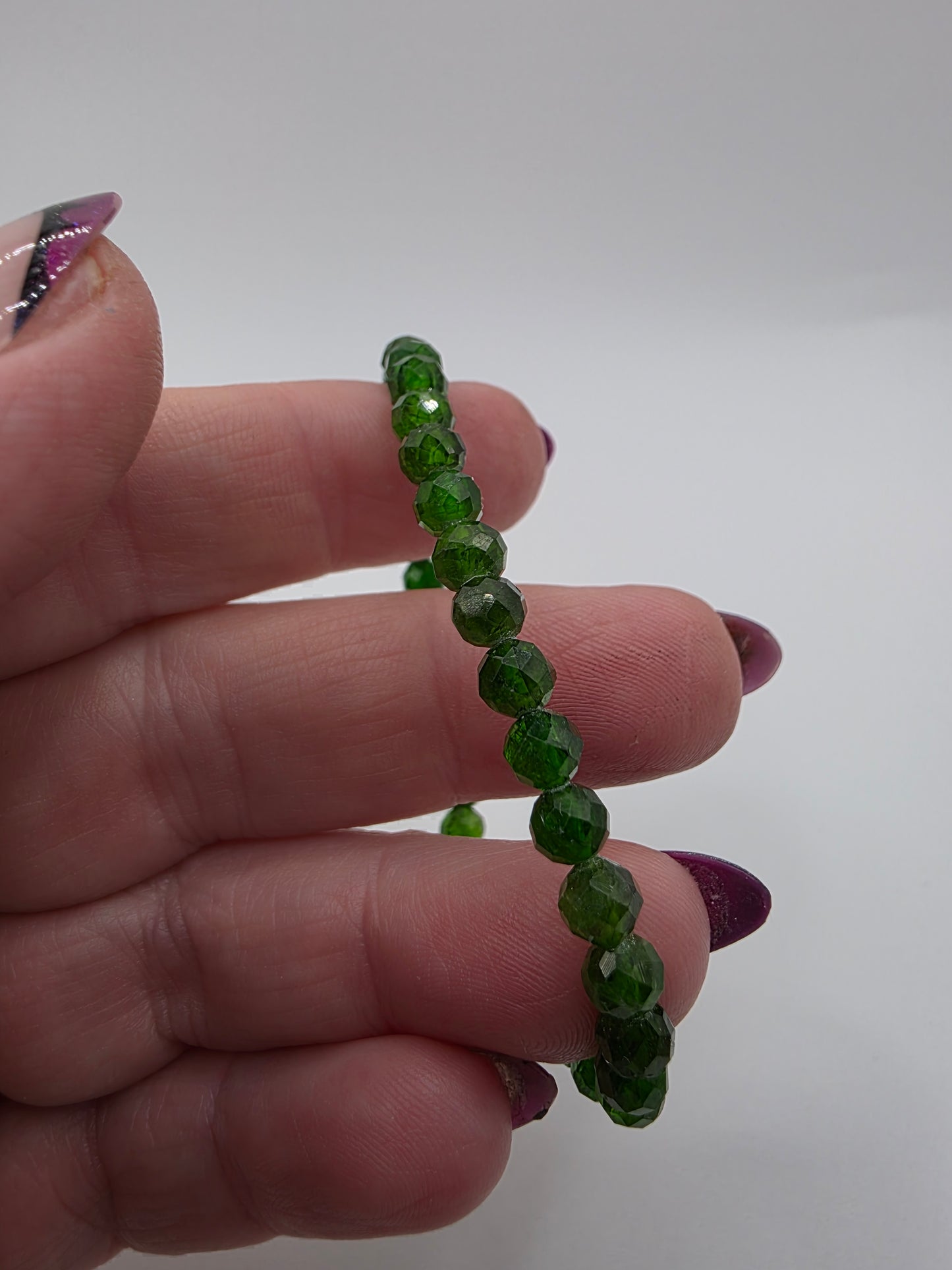 🌿 Faceted Diopside Bracelet – Earth’s Spark (6mm)
