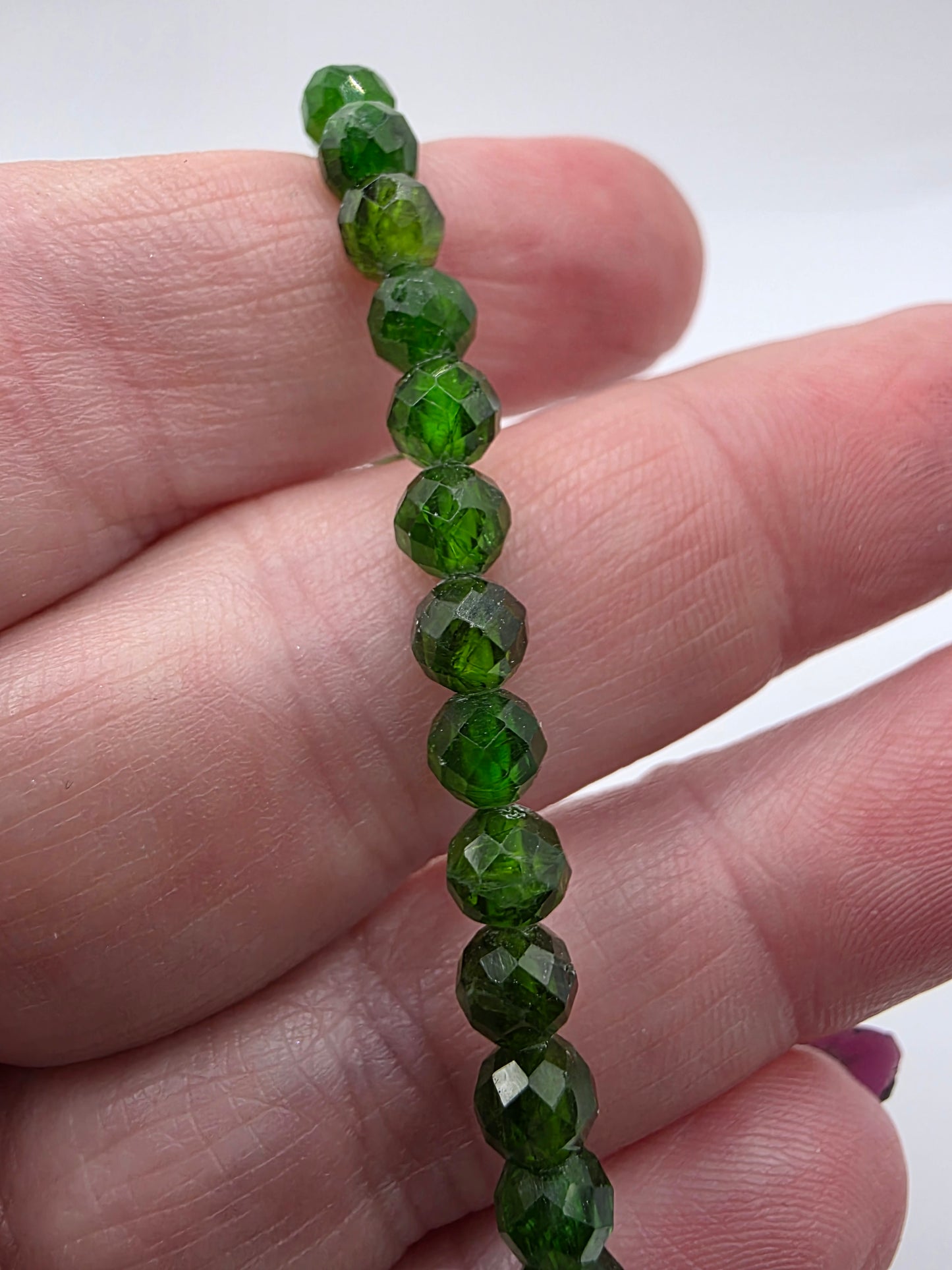🌿 Faceted Diopside Bracelet – Earth’s Spark (6mm)