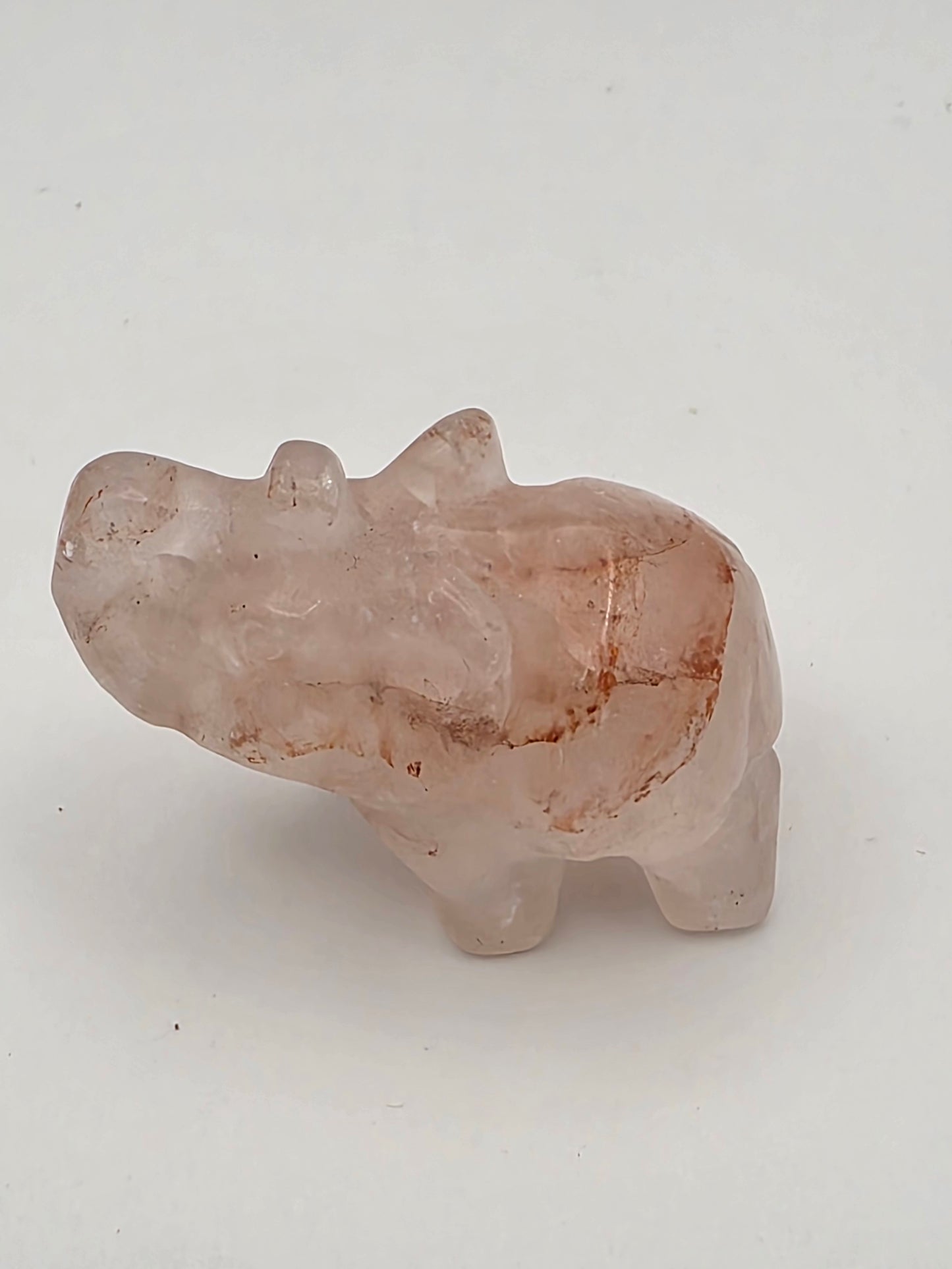 ๐ฅ Fire Quartz Mini Elephant โ Trunk Up for Luck