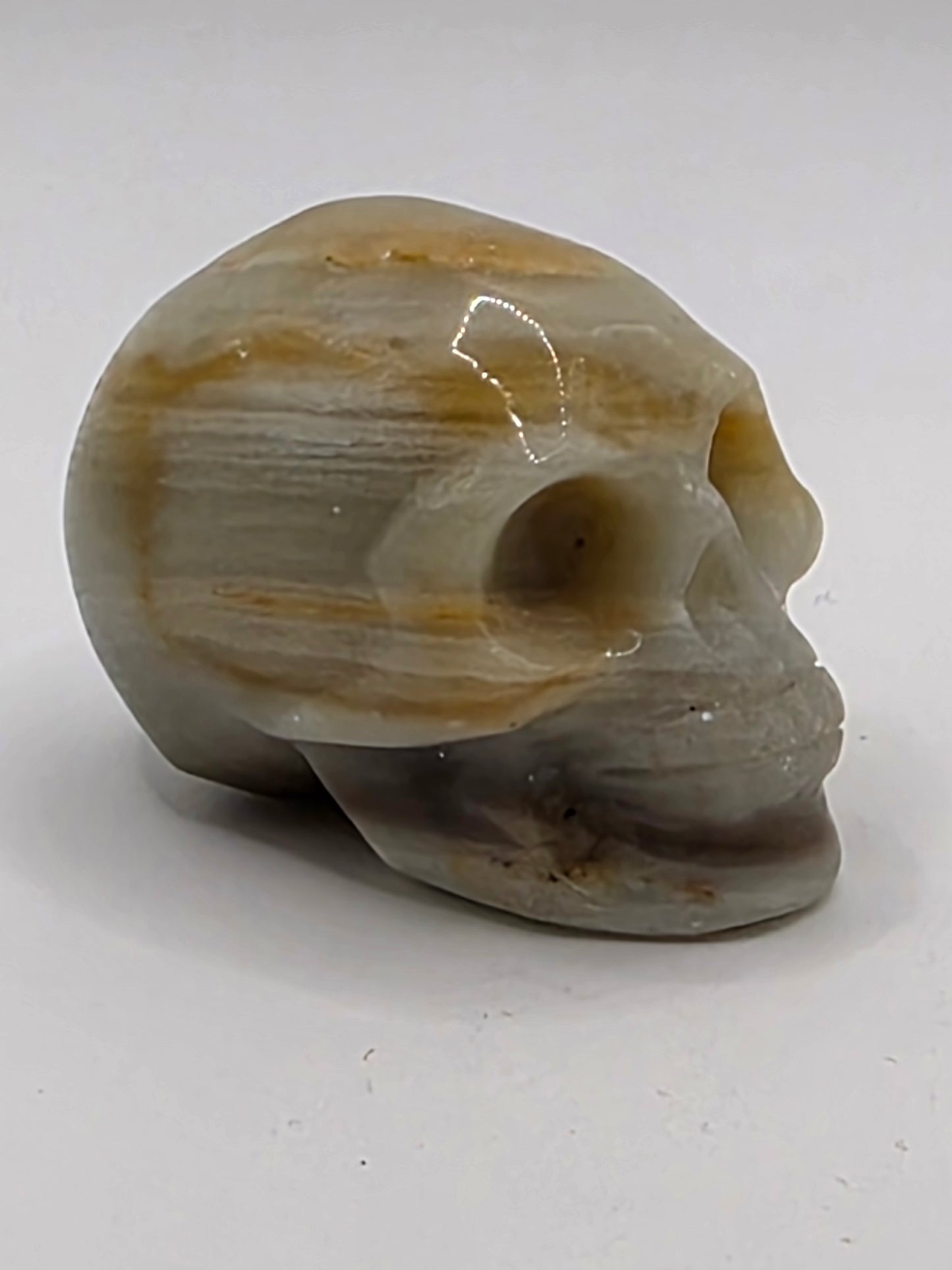 ๐ธ Carribean Calcite Small Skull Carving โ Gentle Renewal (2"x1.5"x1.25")