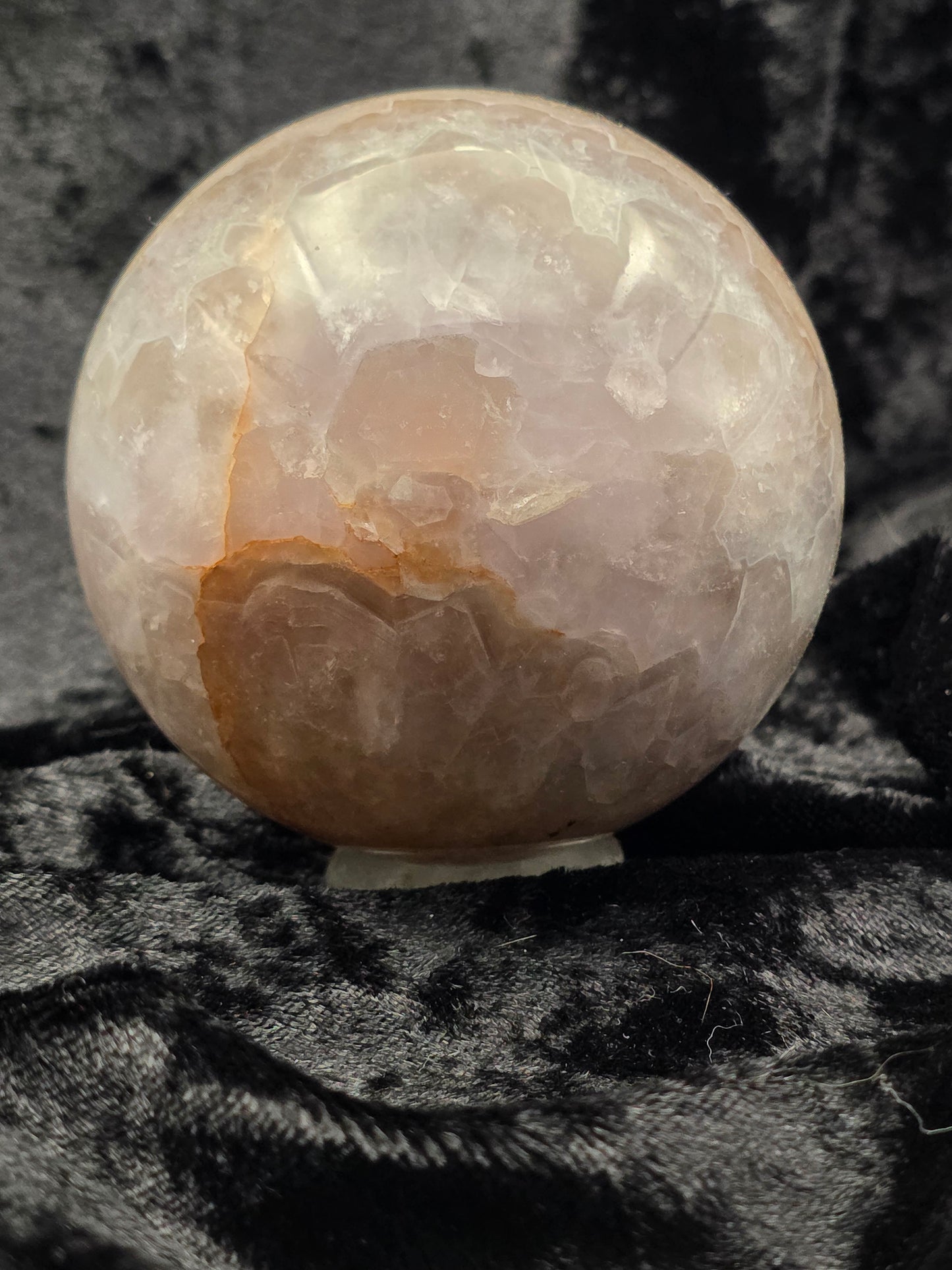 ๐ฅ๐ Amethyst + Fire Quartz Sphere โ Spark & Serenity (2.93 in)