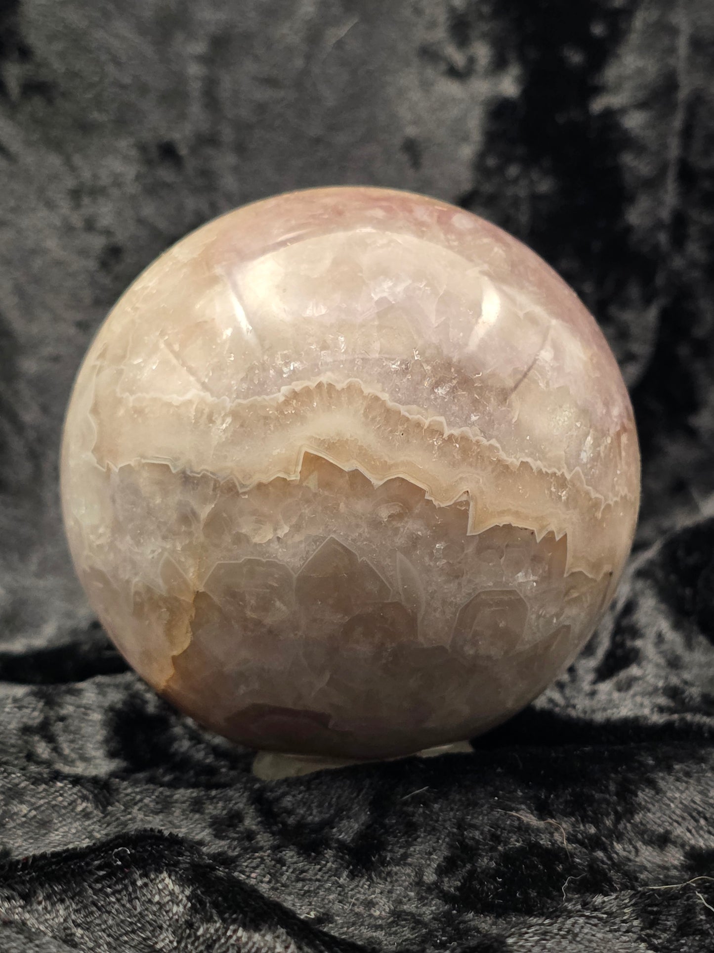 ๐ฅ๐ Amethyst + Fire Quartz Sphere โ Spark & Serenity (2.93 in)