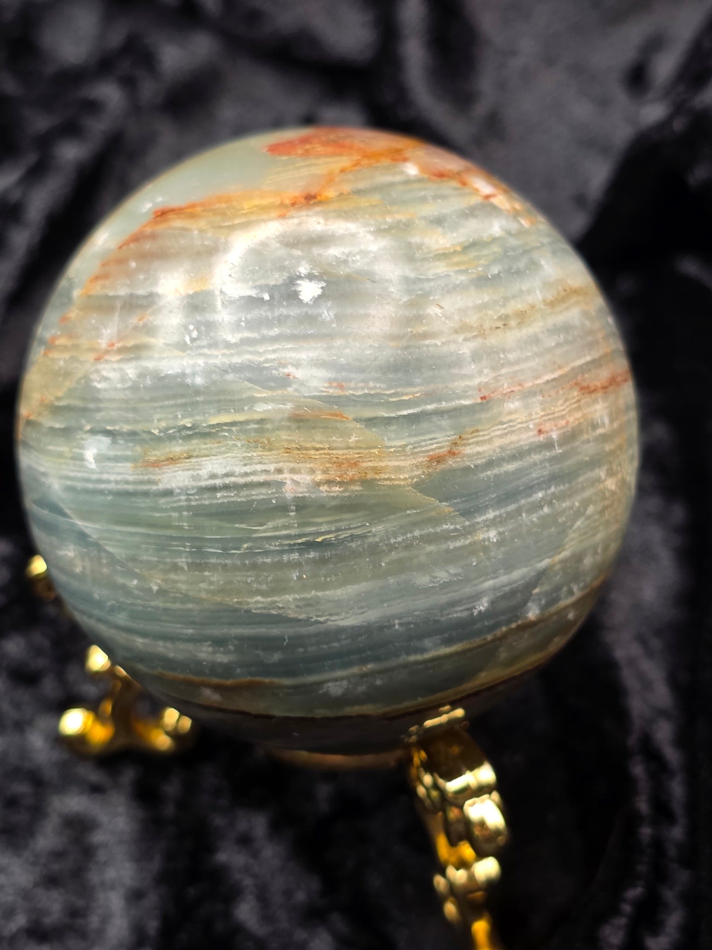 ๐ Blue Onyx Sphere โ Solid Serenity (2.02 in)