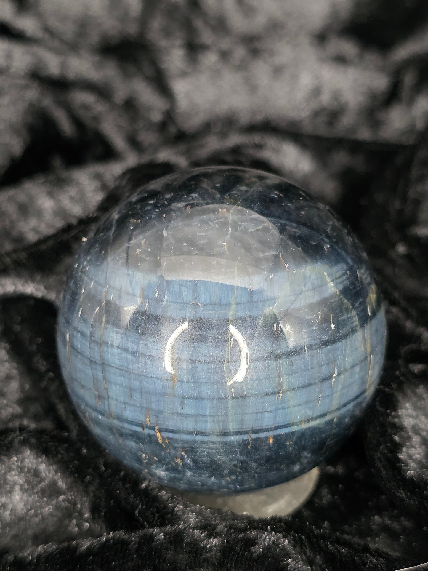 ๐๏ธ๐ Blue Tigerโs Eye Sphere โ Double the Glow (2.04 in)