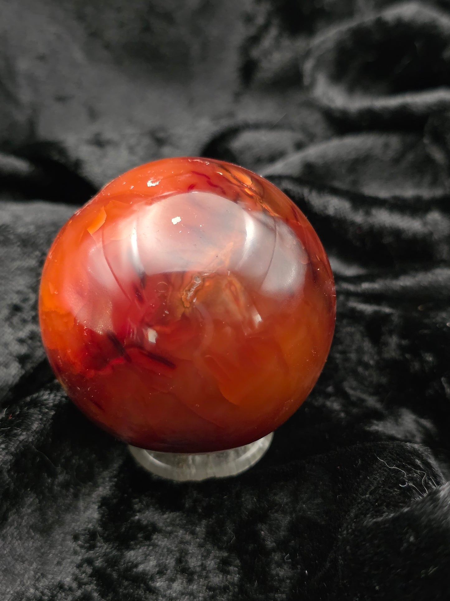 ๐ถโจ Carnelian Sphere โ Firelight Glow (2.13 in)