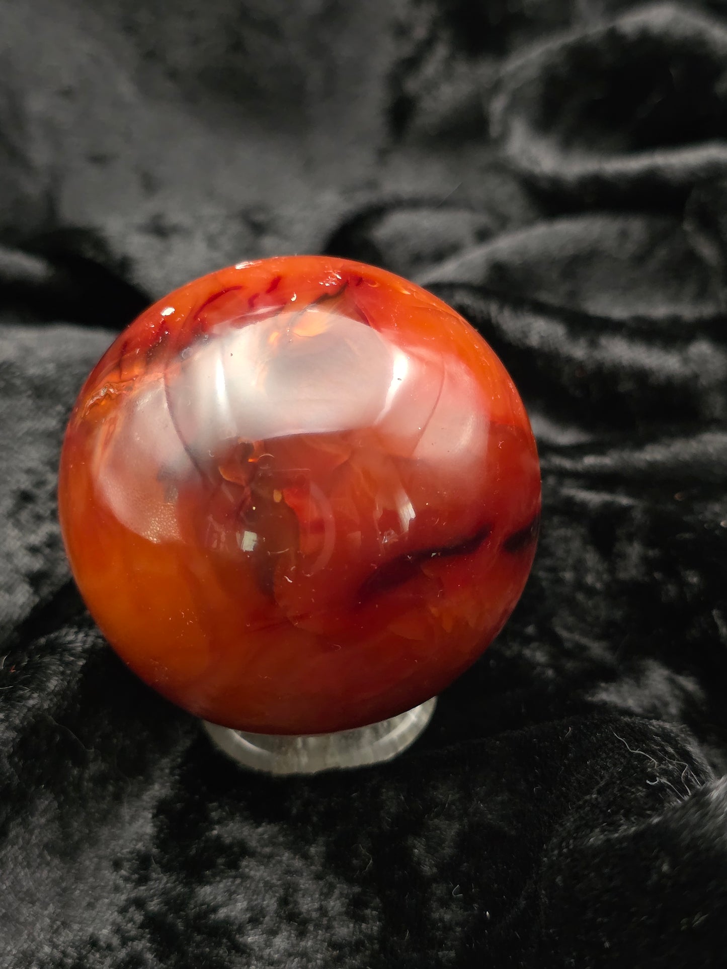 ๐ถโจ Carnelian Sphere โ Firelight Glow (2.13 in)