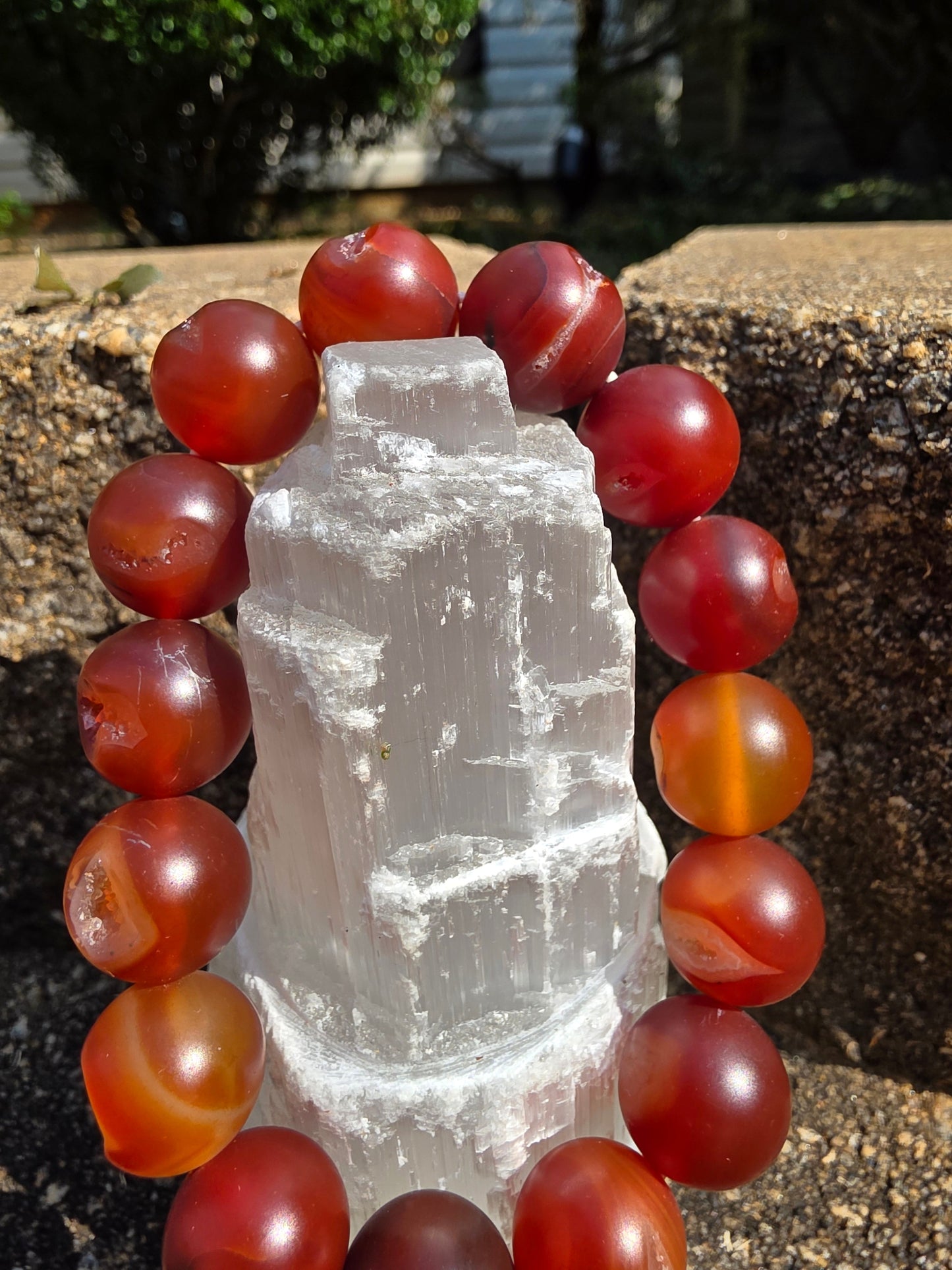 ๐งก Carnelian/Druzy Bracelet โ Spark & Glow in 15mm