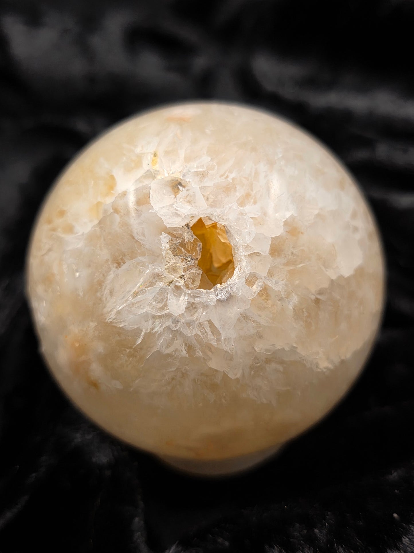 ๐ธ Druzy Flower Agate Sphere โ Bloom & Glow (2.25 in)