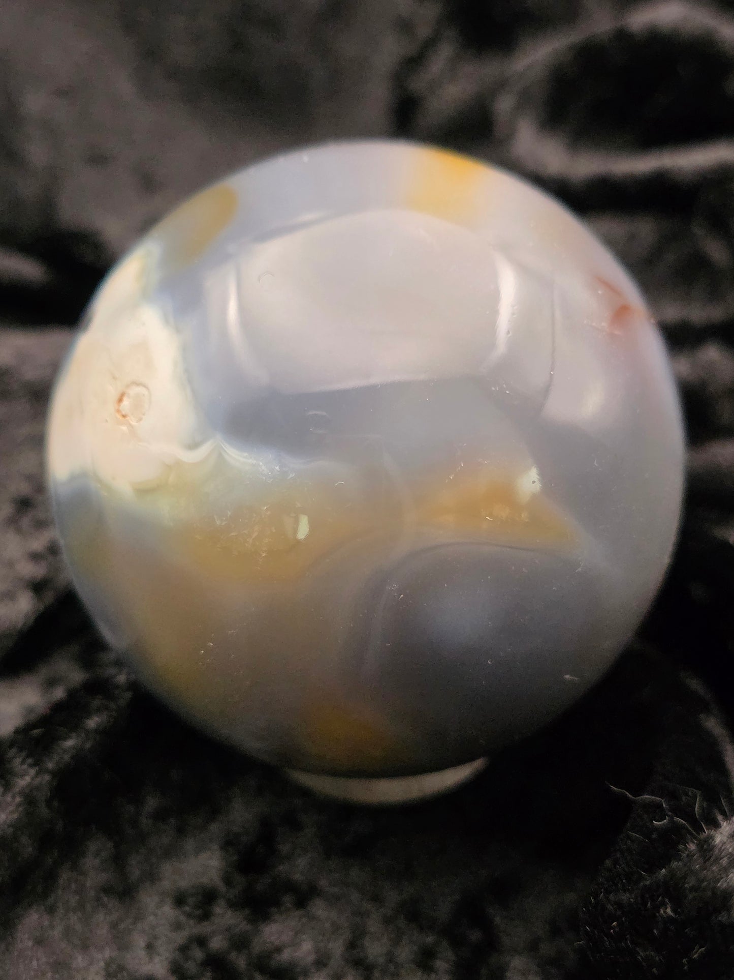 ๐ Orca Agate Sphere โ Deep Sea Strength (2.47 in, 428 g)