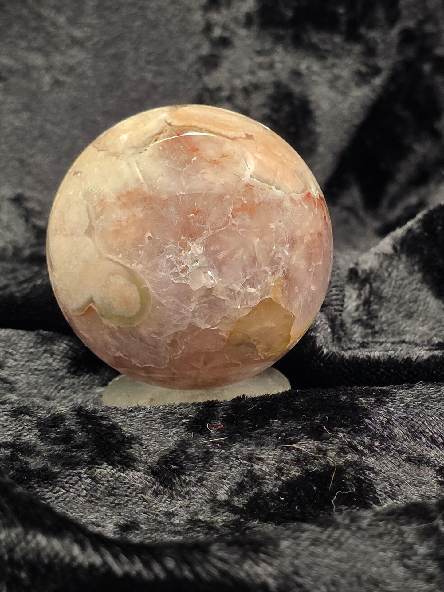 ๐ธ๐ Pink Amethyst x Flower Agate Sphere โ Gentle Bloom (1.74 in, 177 g)