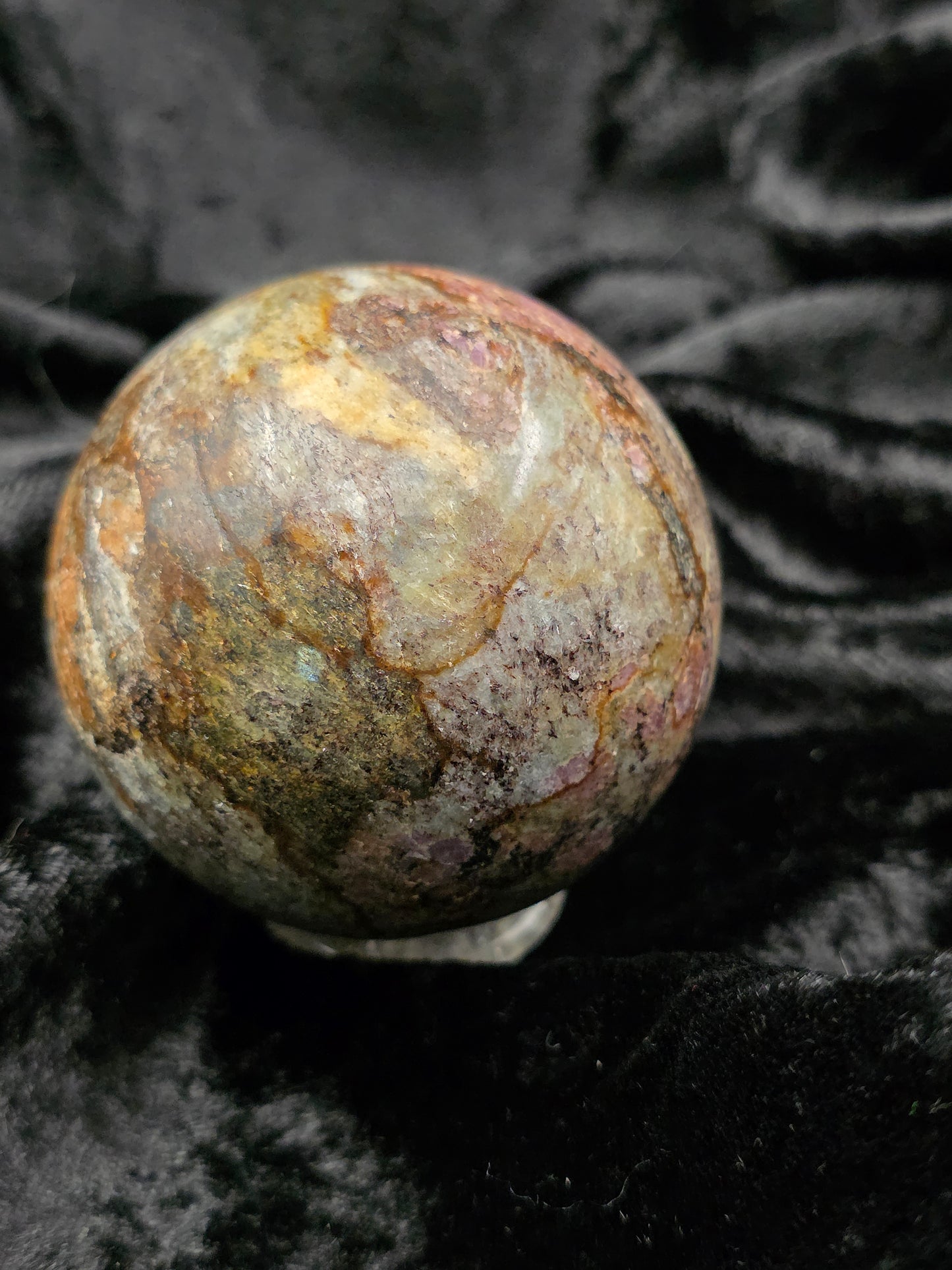 ๐๐ Pink & Green Tourmaline Sphere โ Balanced Heart (2.05 in, 369 g)