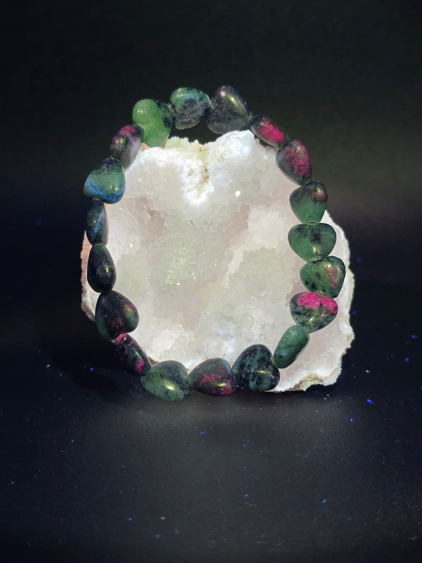๐ Ruby in Zoisite Heart Bracelet โ Soft-Edged Strength