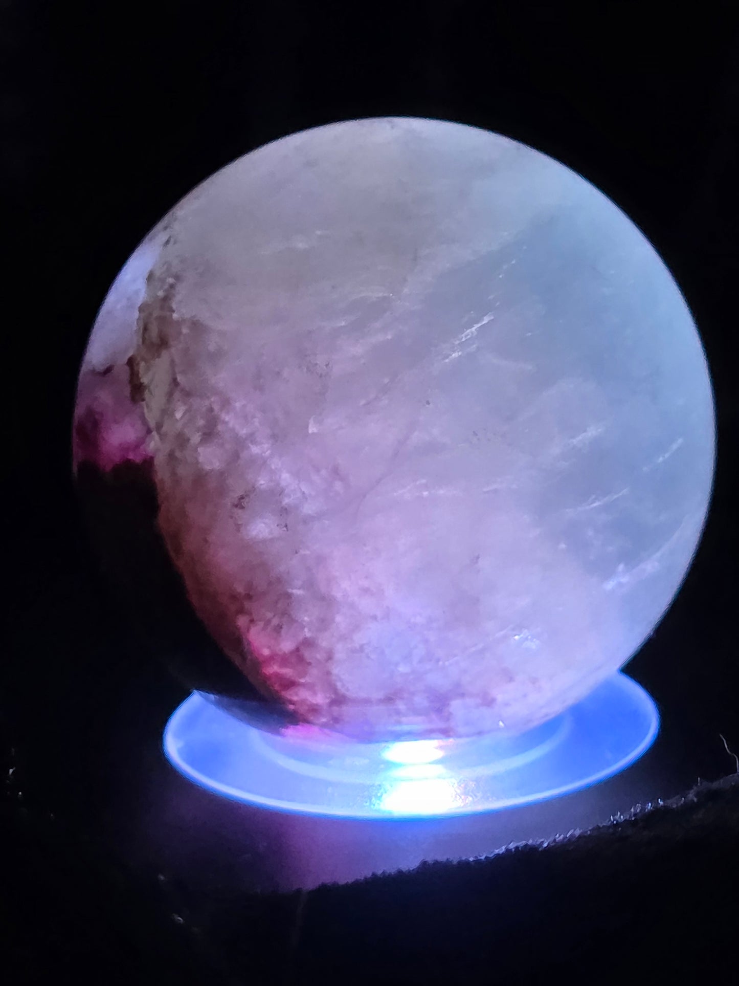 ๐ธ๐ Phantom Fluorite Sphere โ Garden Glow with Pink Fire (1.95 in, 203 g)