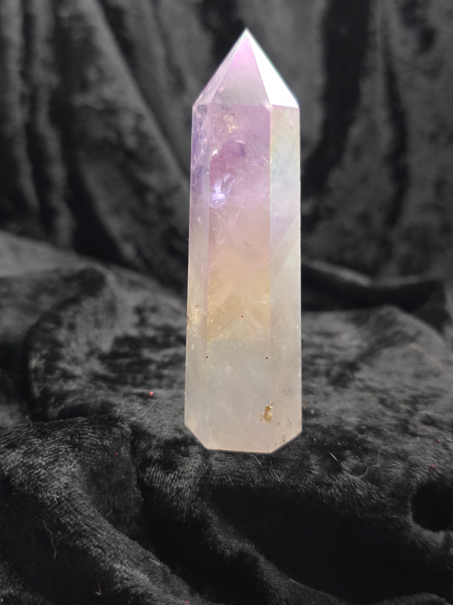๐ Aura Quartz Tower โ Rainbow Beam (3.5 in)