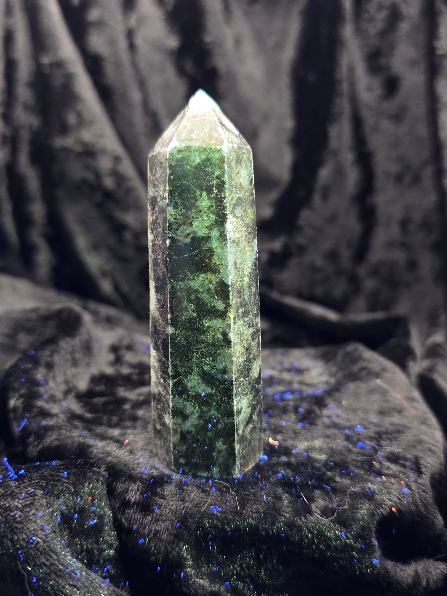 ๐ Larvikite Tower โ Midnight Focus (3.75 in)