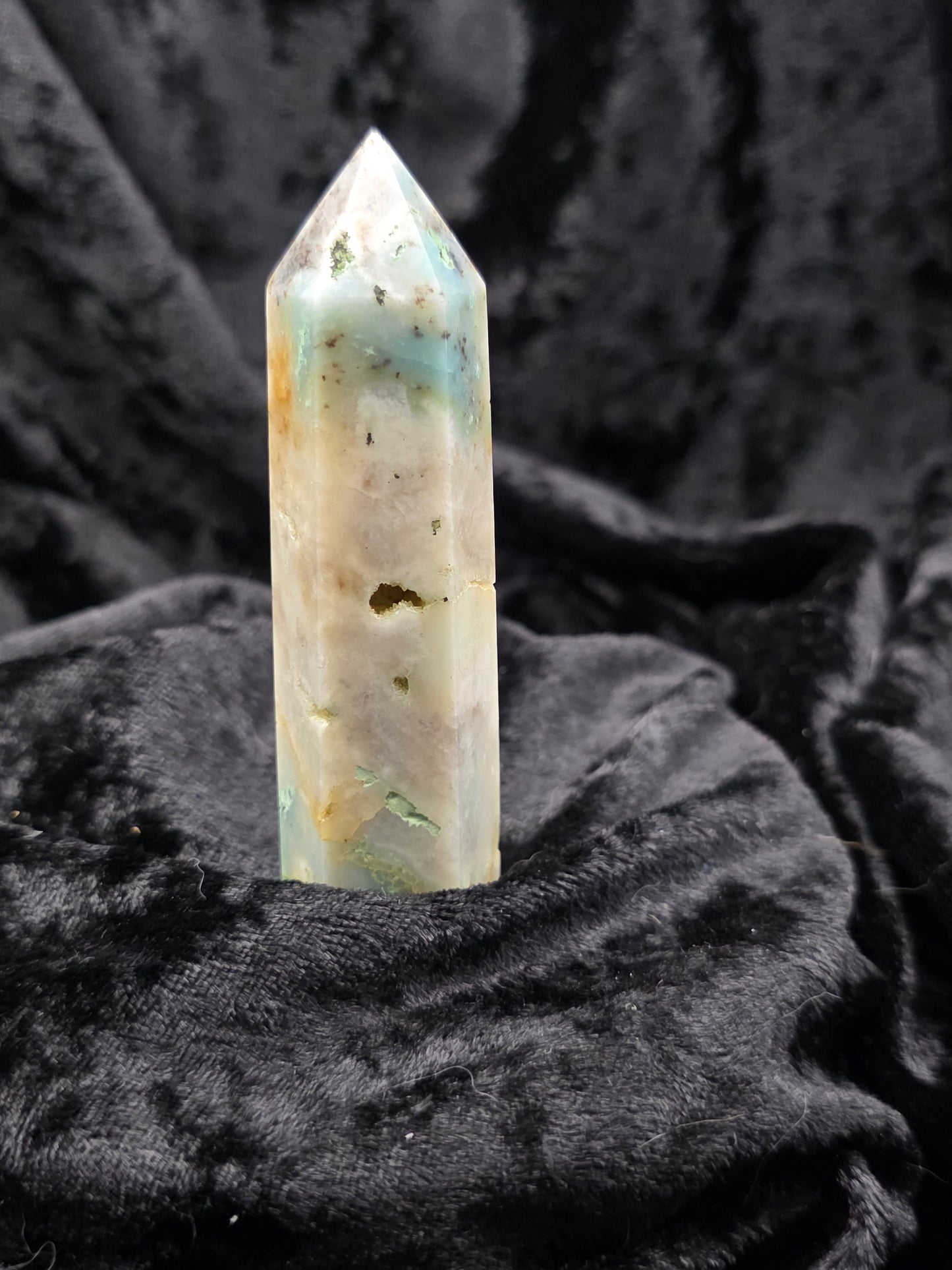 ๐ Caribbean Calcite Tower โ Tranquil Tide (3.25 in.)