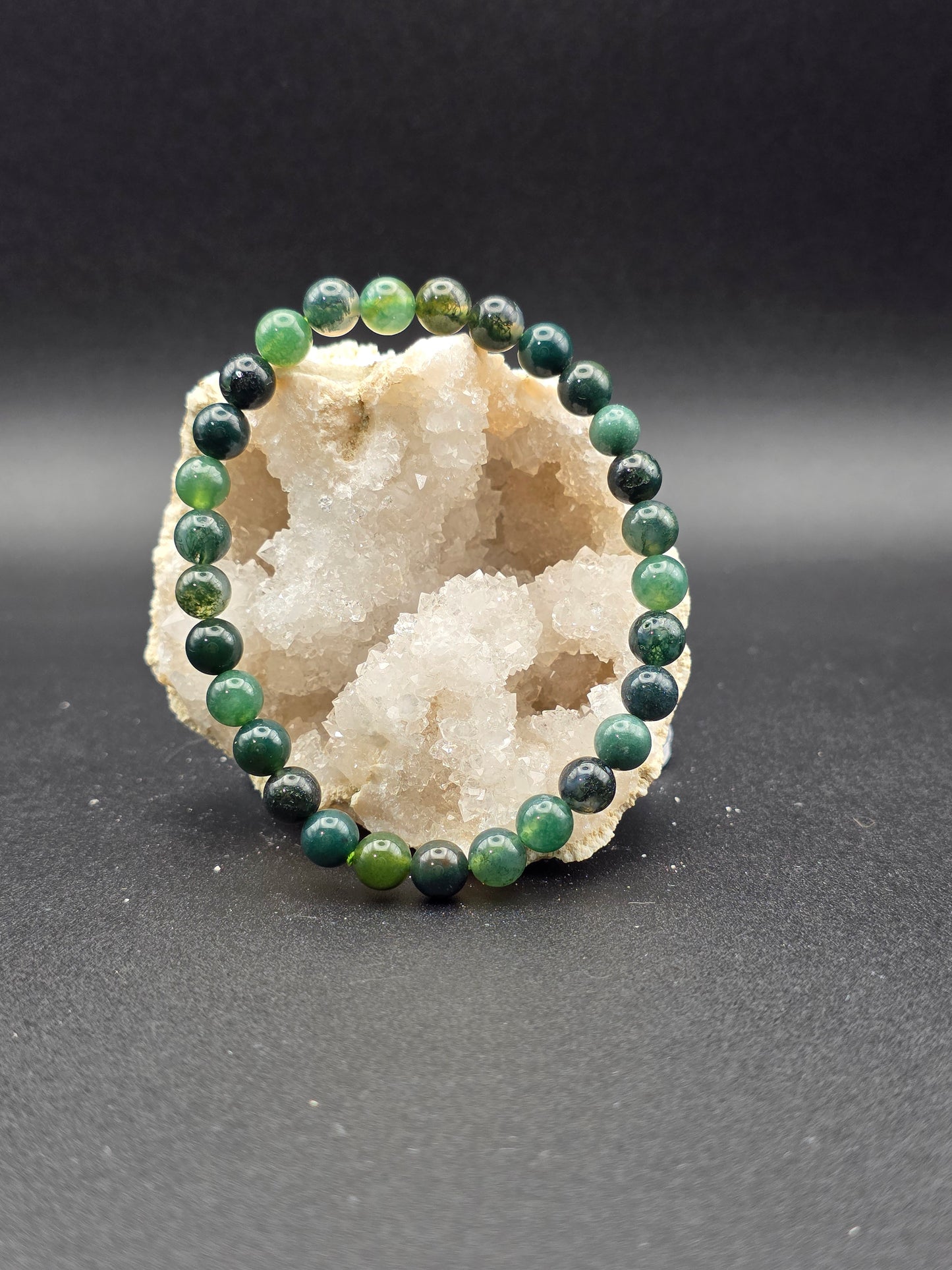 ๐ฟ Moss Agate Bracelet โ Forest Whisper (5.5mm)