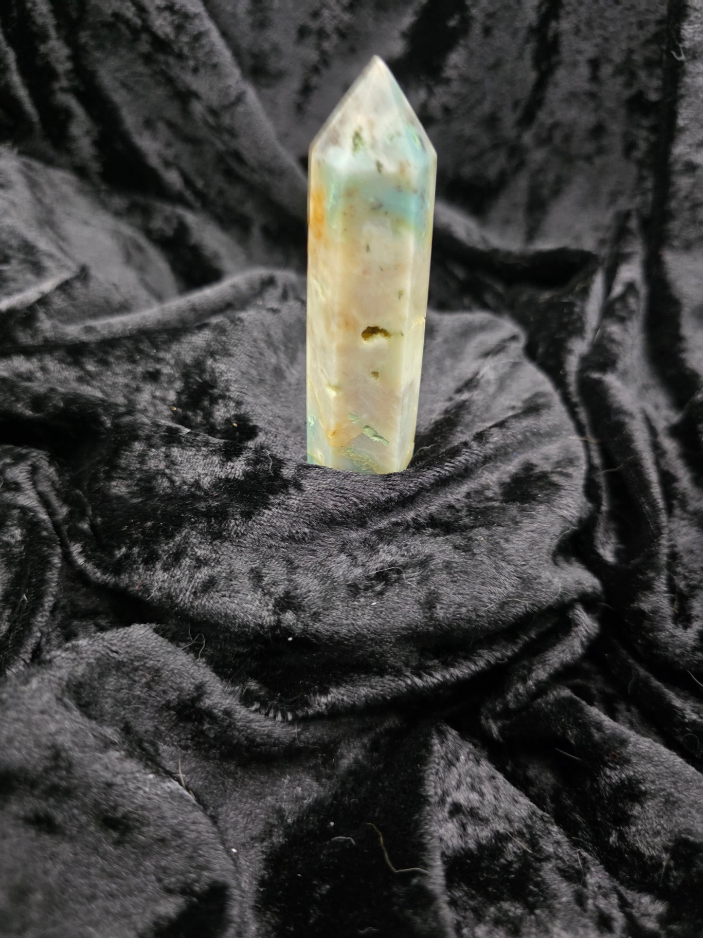 ๐ Caribbean Calcite Tower โ Tranquil Tide (3.25 in.)