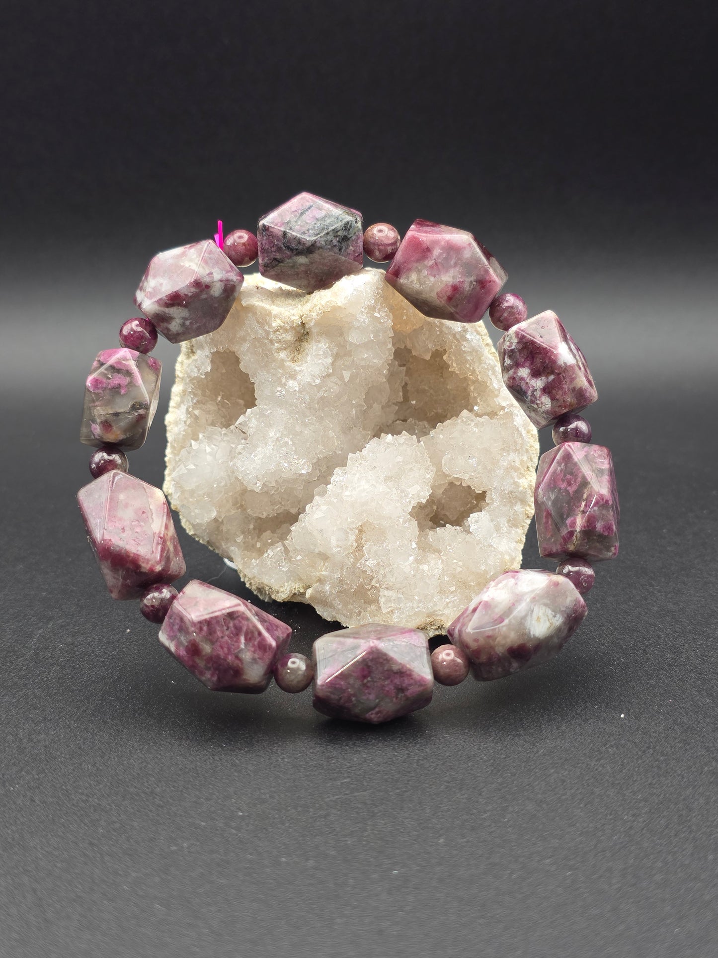 ๐ Plum Blossom Tourmaline Bracelet โ Blooming Joy (Baroque)