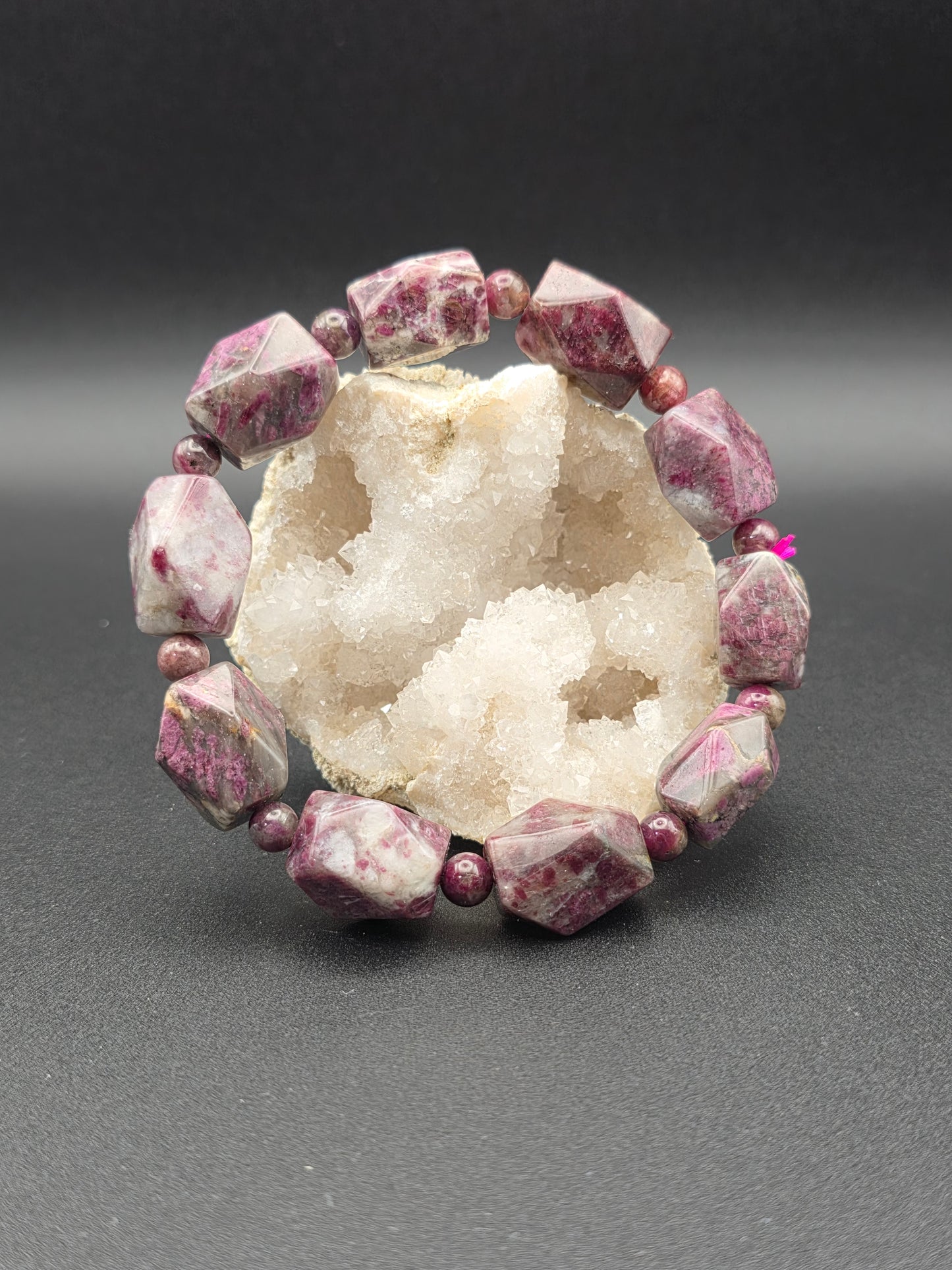 ๐ Plum Blossom Tourmaline Bracelet โ Blooming Joy (Baroque)