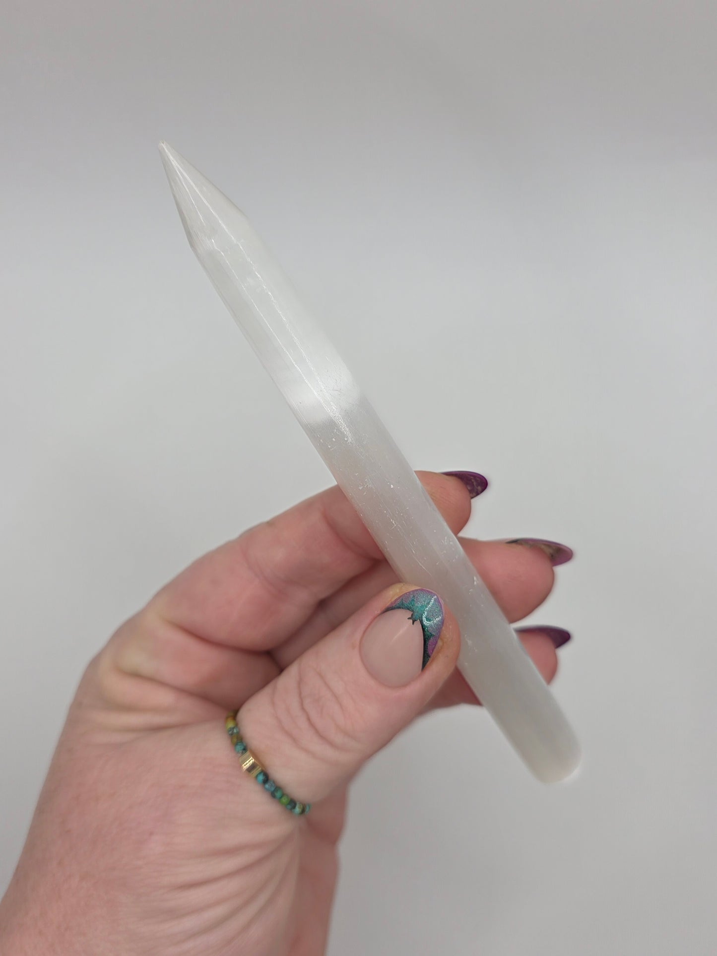 ๐ค Selenite Pressure Point Massage Wand โ Spiritual Cleansing (5.5")