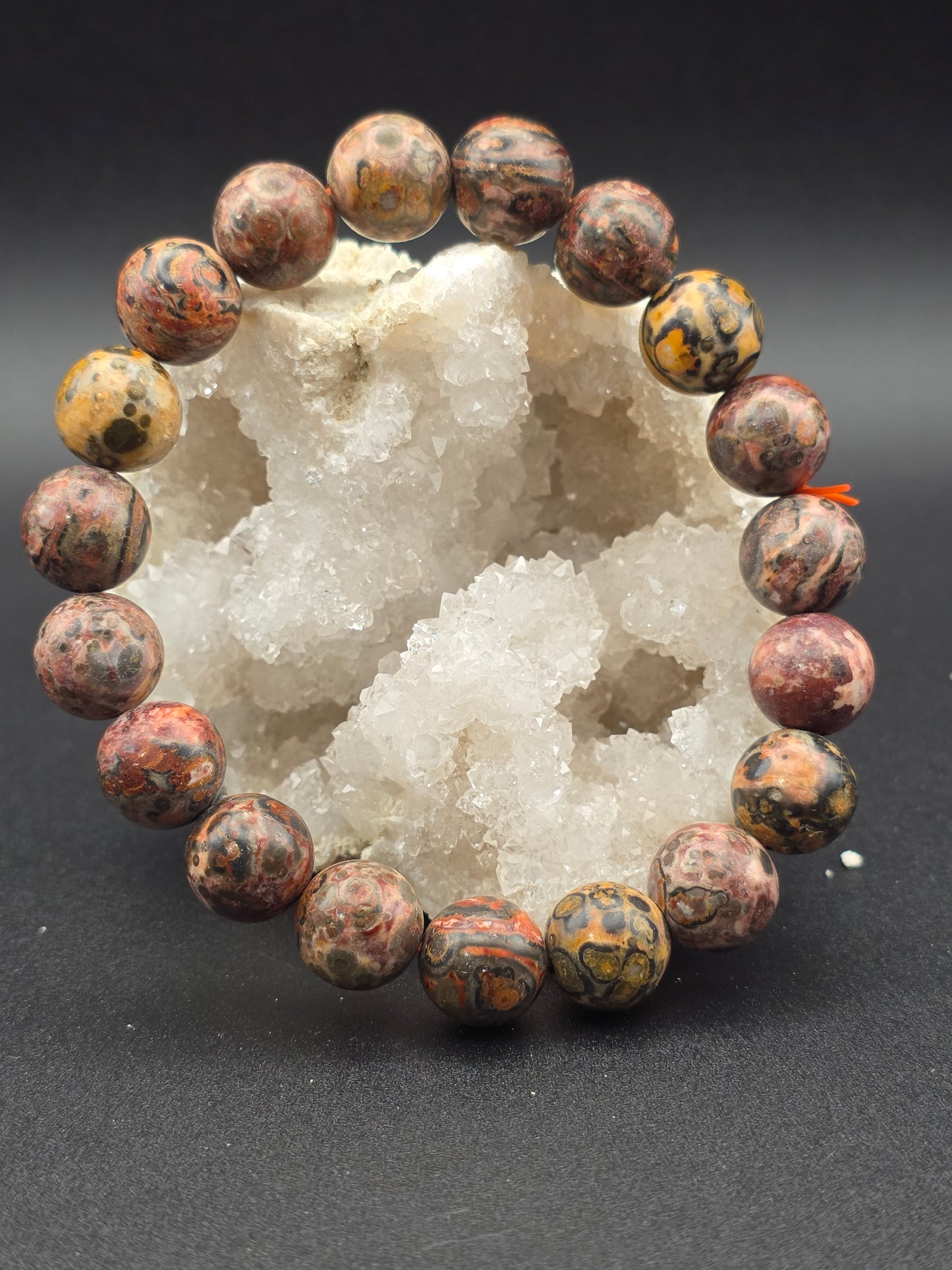 ๐ Red Leopard Skin Jasper Bracelet โ Wild Harmony (10mm)