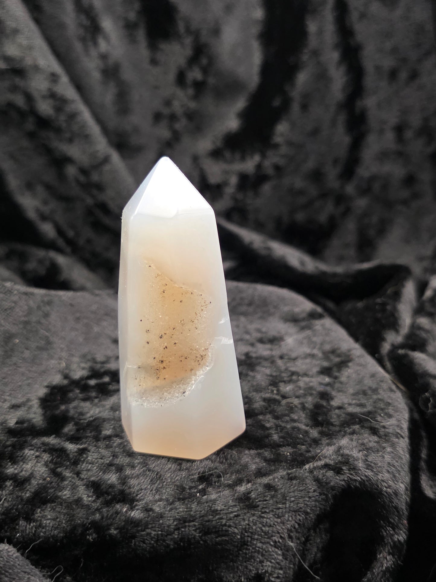 ๐ Blue Lace Agate Tower โ Sparkling Serenity (3 in)