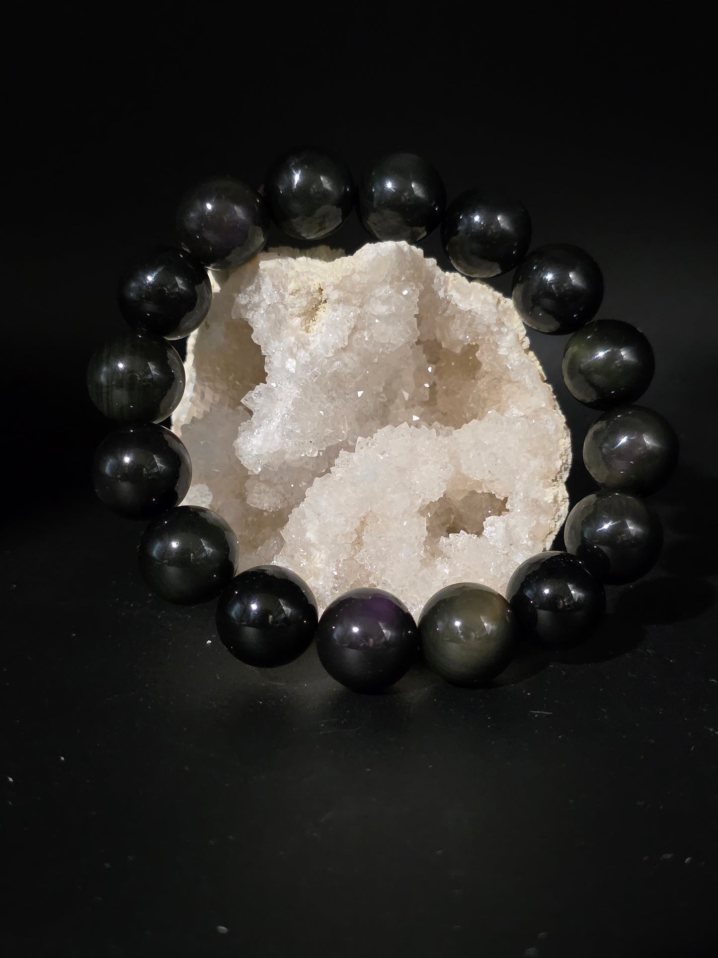๐ Rainbow Obsidian Bracelet โ Shadow Light (13mm)
