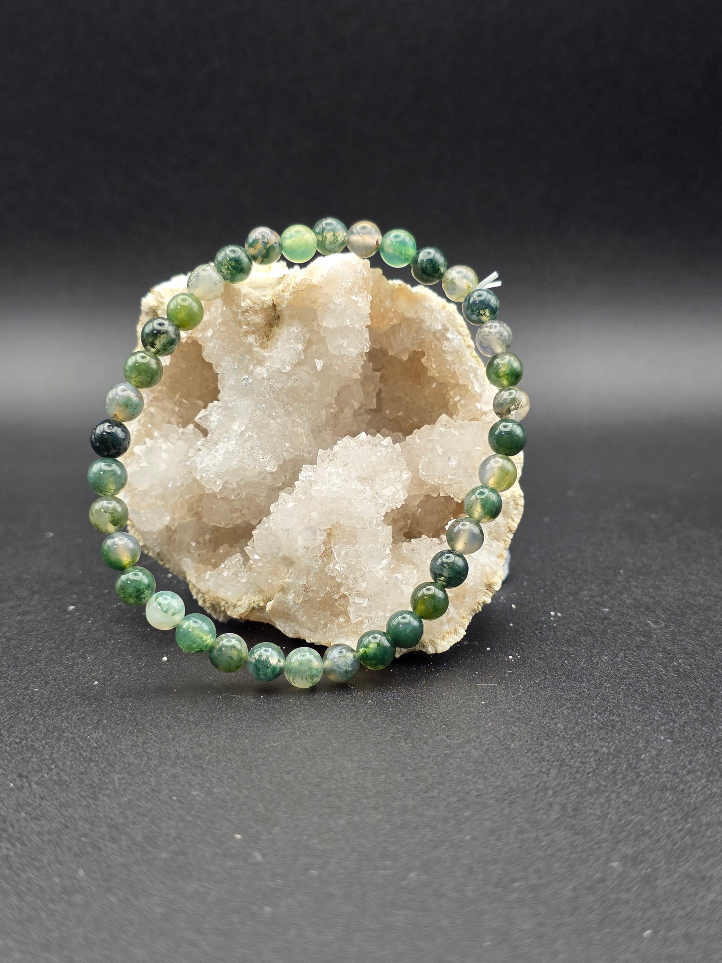 ๐ฟ Moss Agate Bracelet โ Forest Whisper (5.5mm)