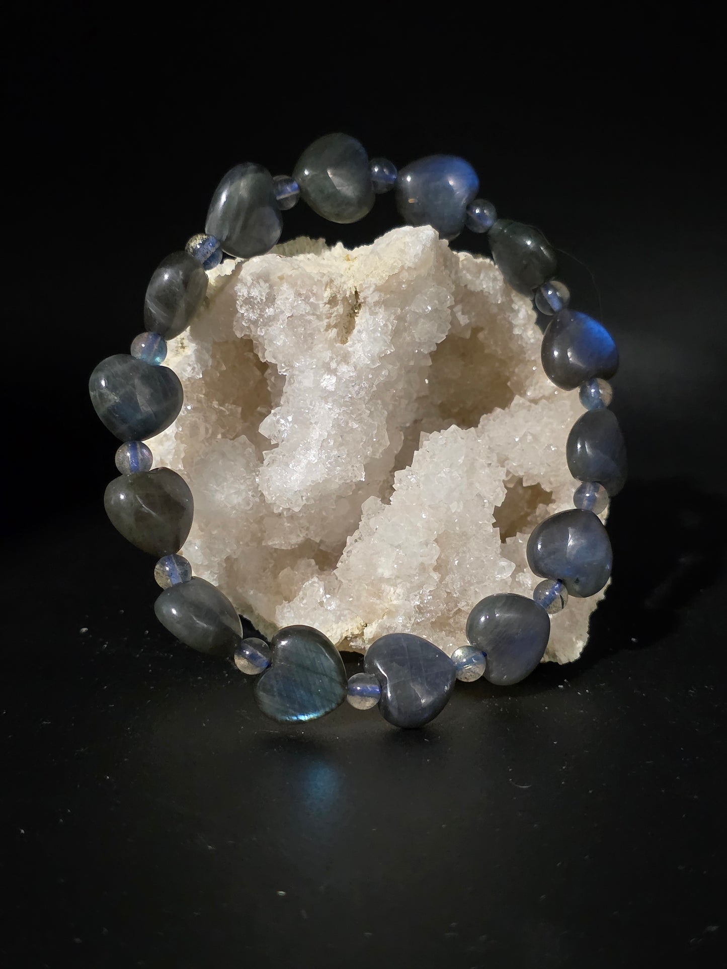 ๐ Labradorite Heart Bracelet โ Celestial Pulse