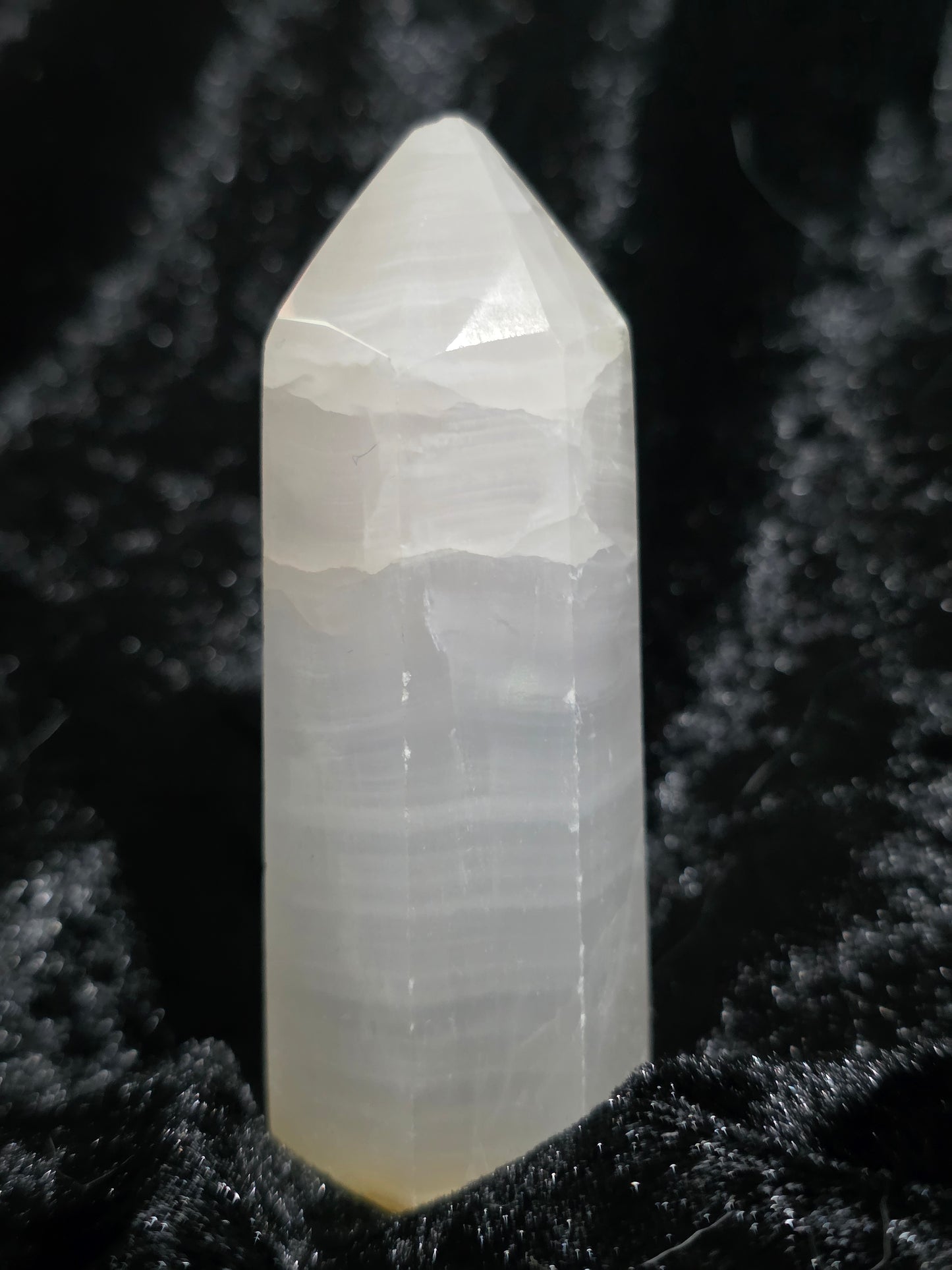 ๐ธโก Pink Calcite Tower โ Neon Heart Glow (3 in, Flawed Beauty)