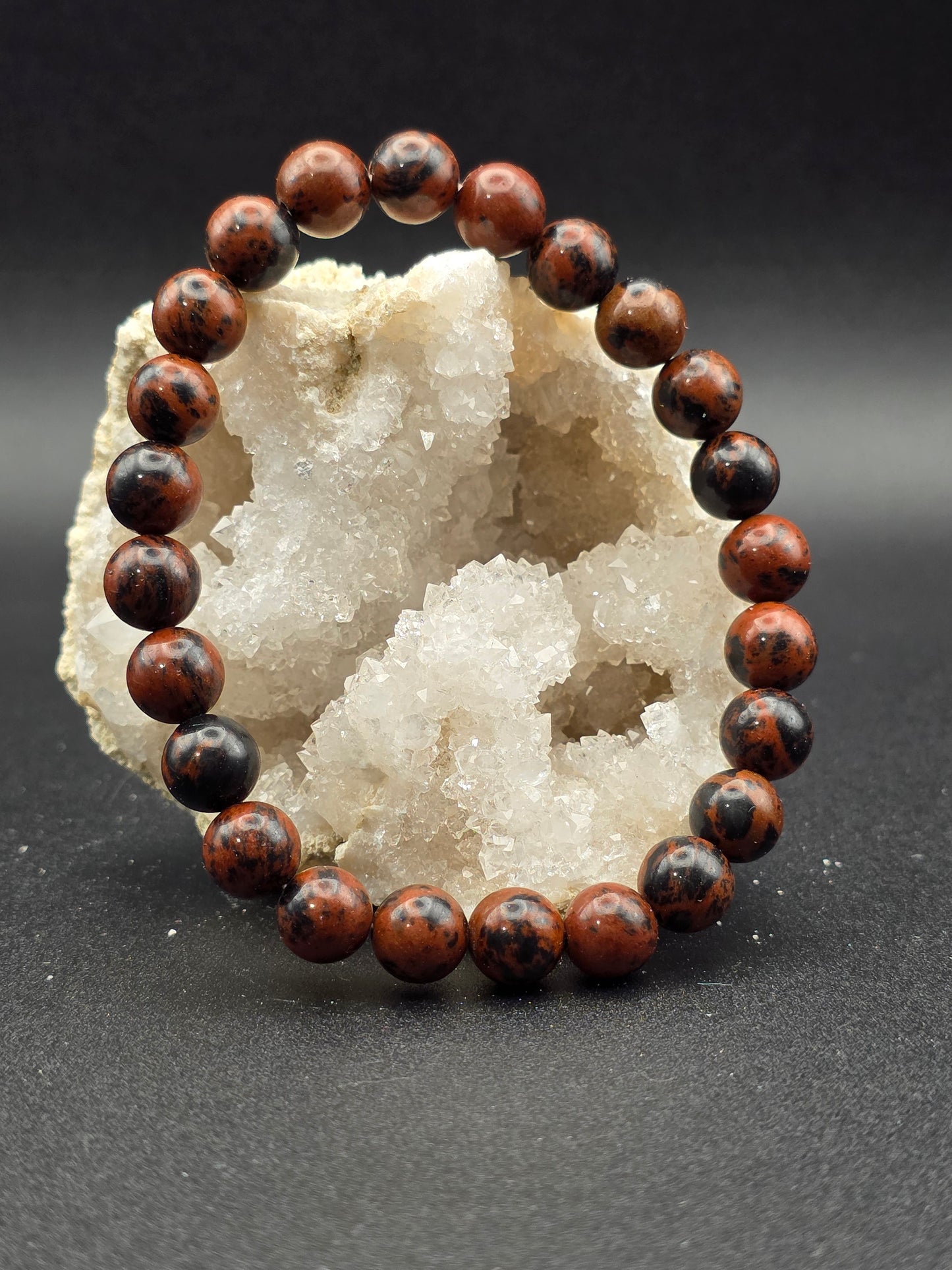 ๐ Mahogany Obsidian Bracelet โ Earthfire Strength (8mm)