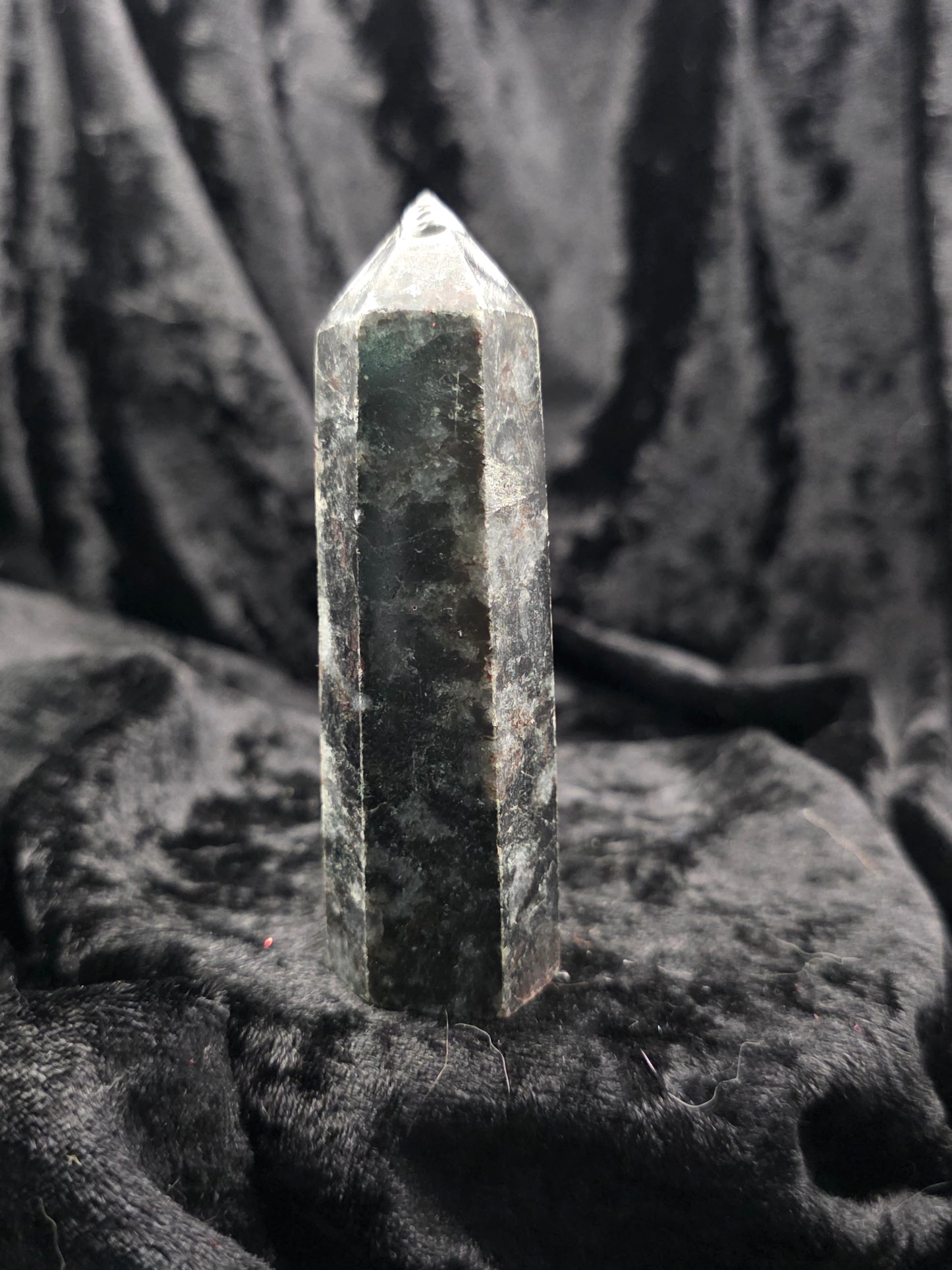 ๐ Larvikite Tower โ Midnight Focus (3.75 in)