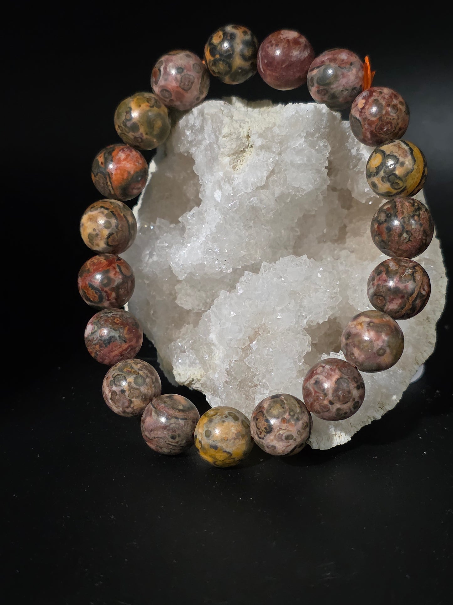 ๐ Red Leopard Skin Jasper Bracelet โ Wild Harmony (10mm)