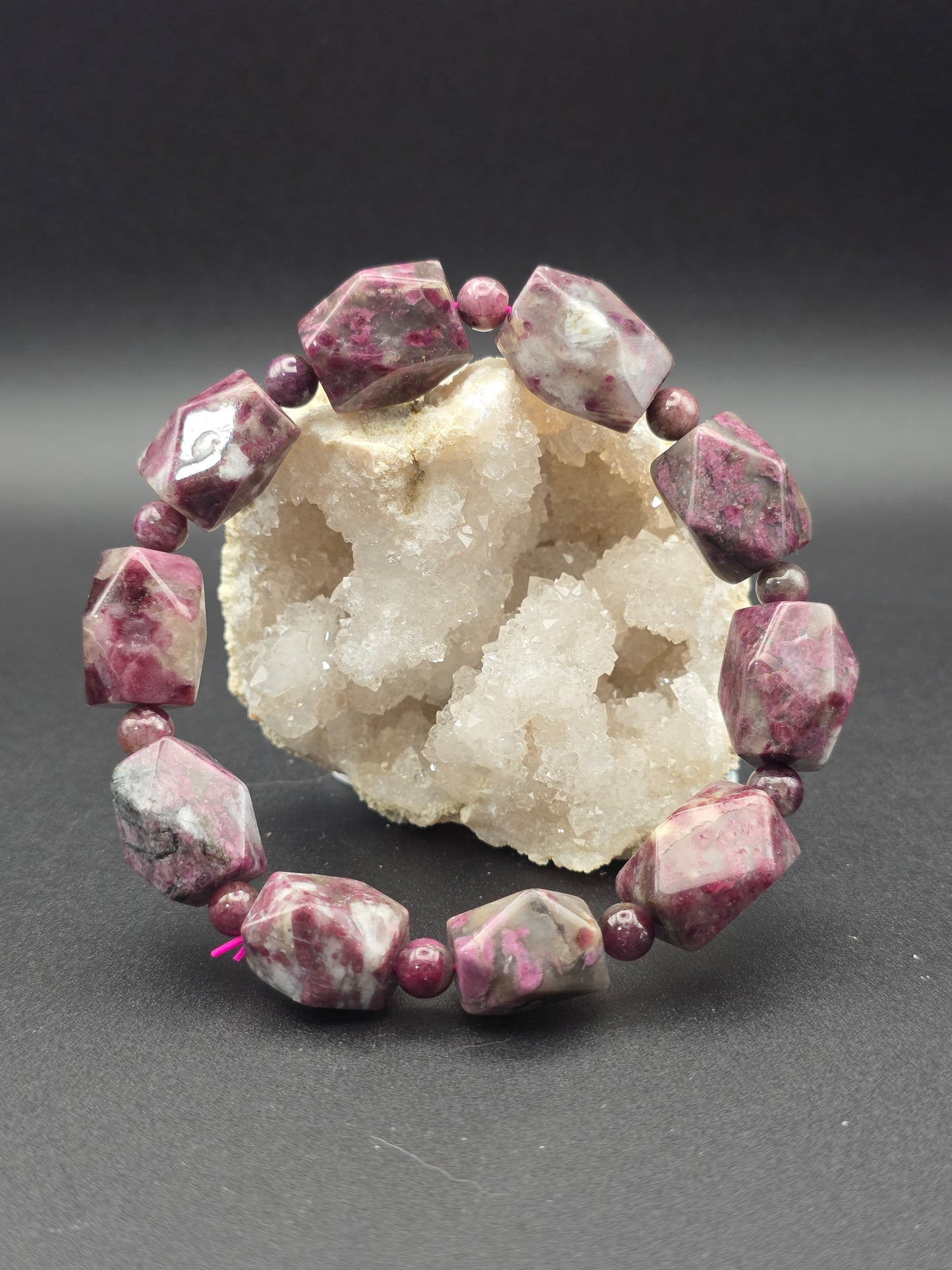 ๐ Plum Blossom Tourmaline Bracelet โ Blooming Joy (Baroque)