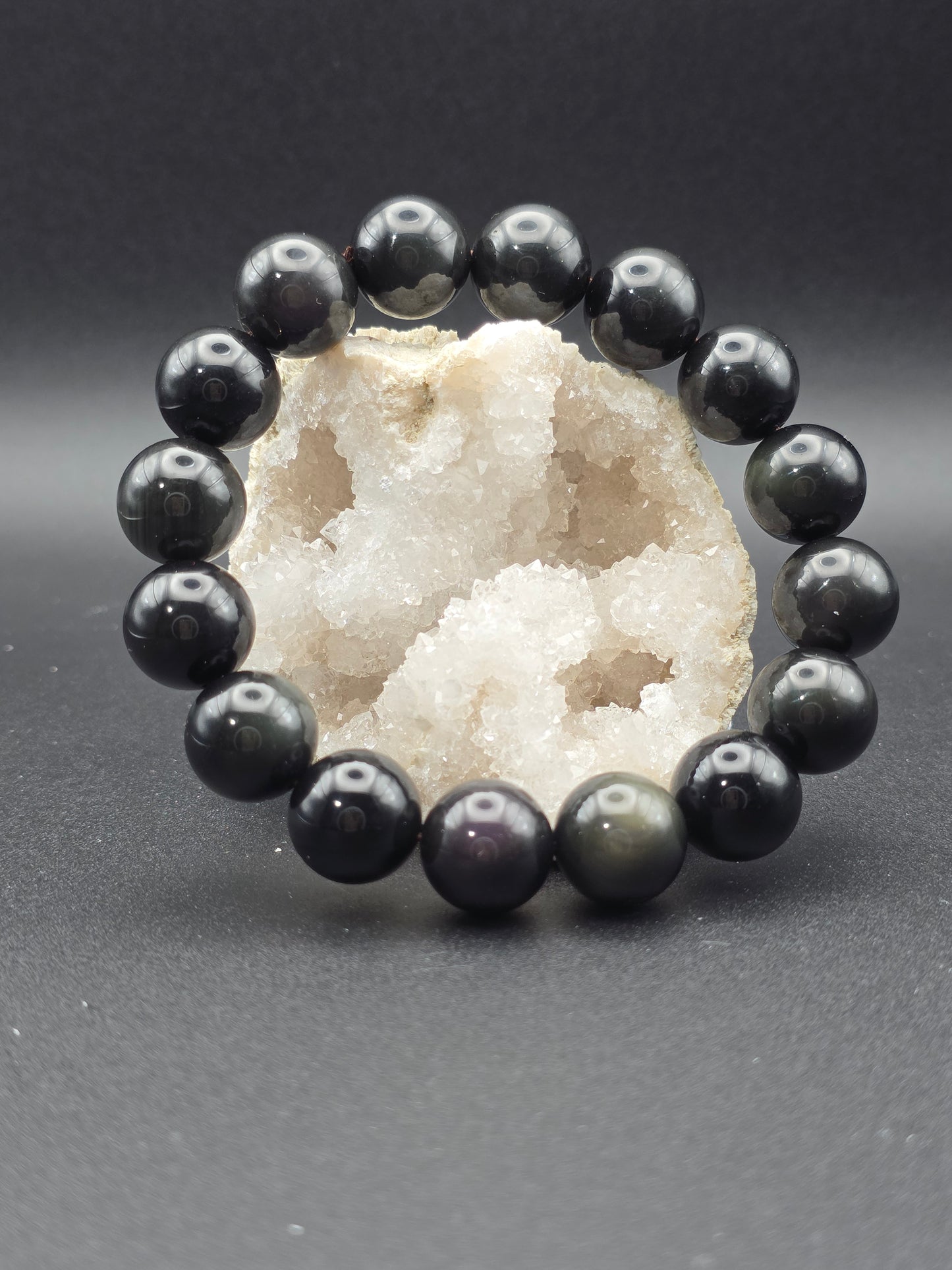 ๐ Rainbow Obsidian Bracelet โ Shadow Light (13mm)