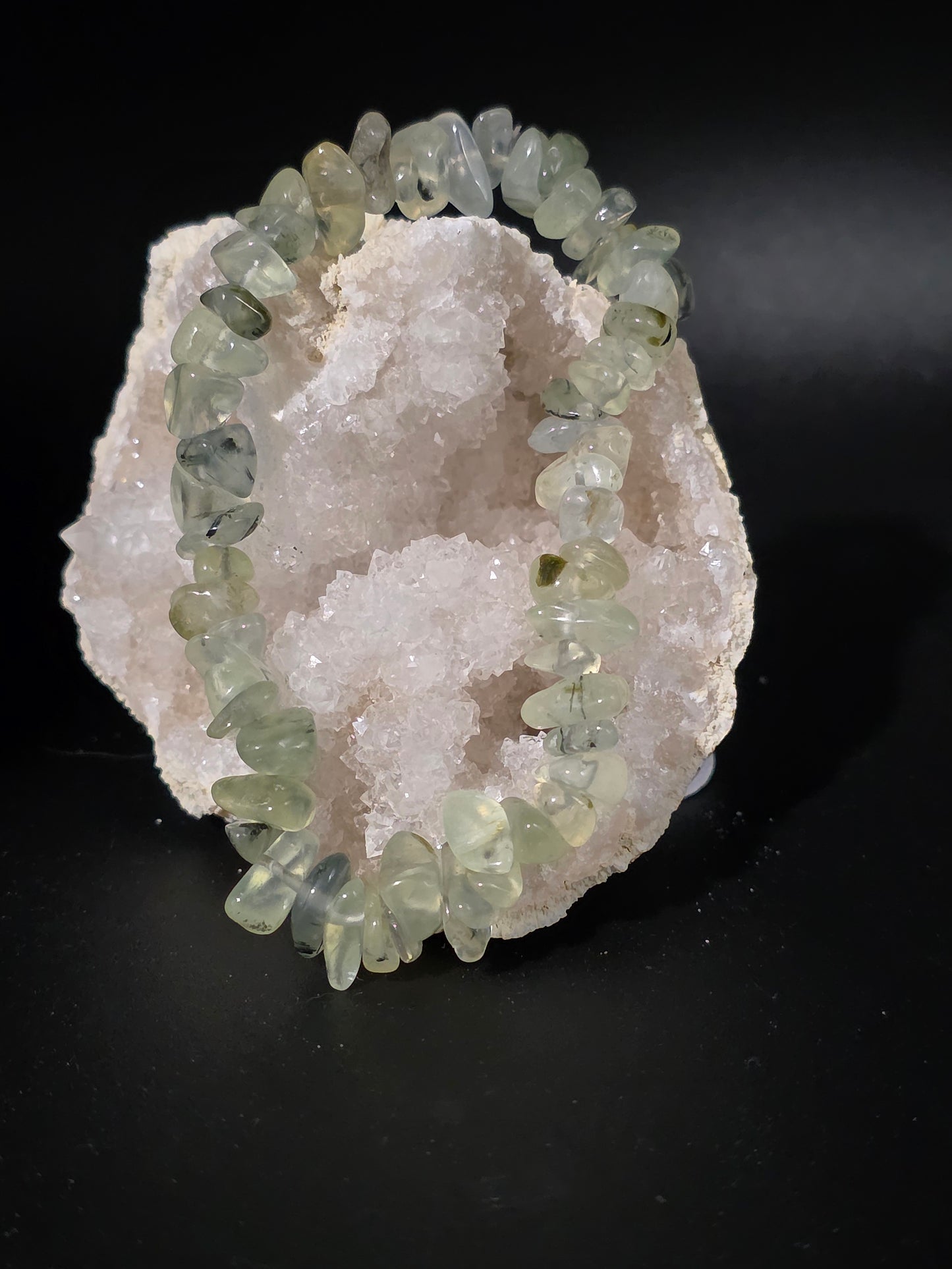 ๐ Prehnite Chip Bracelet โ Calm Flow