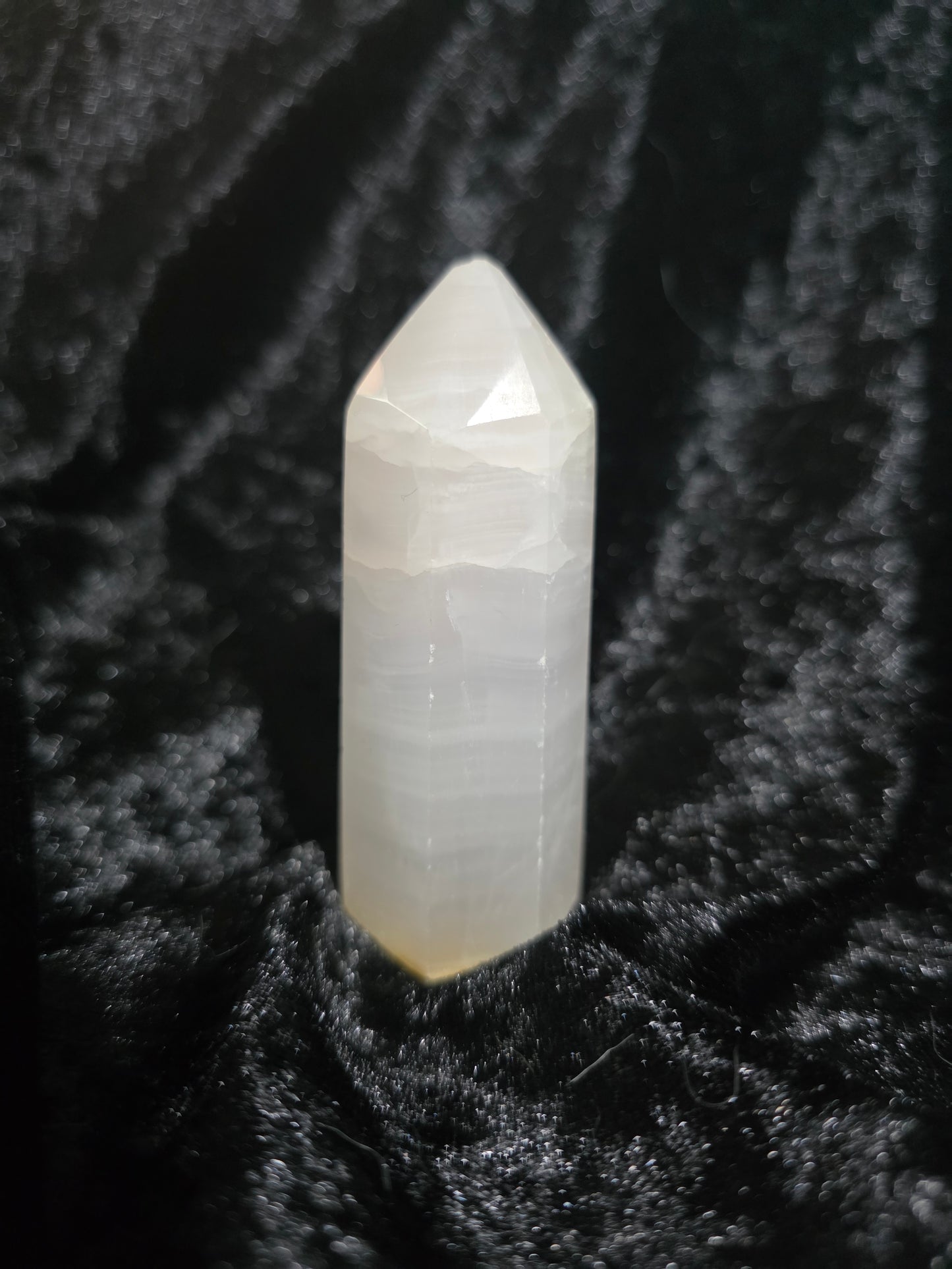 ๐ธโก Pink Calcite Tower โ Neon Heart Glow (3 in, Flawed Beauty)