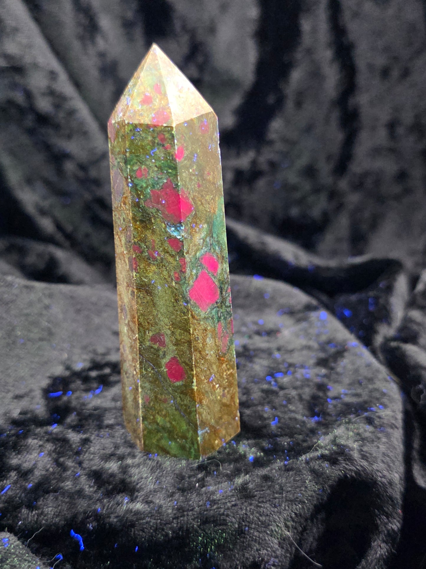 โค๏ธ๐ Ruby in Fuchsite Tower โ Heart Fire (3.75 in)